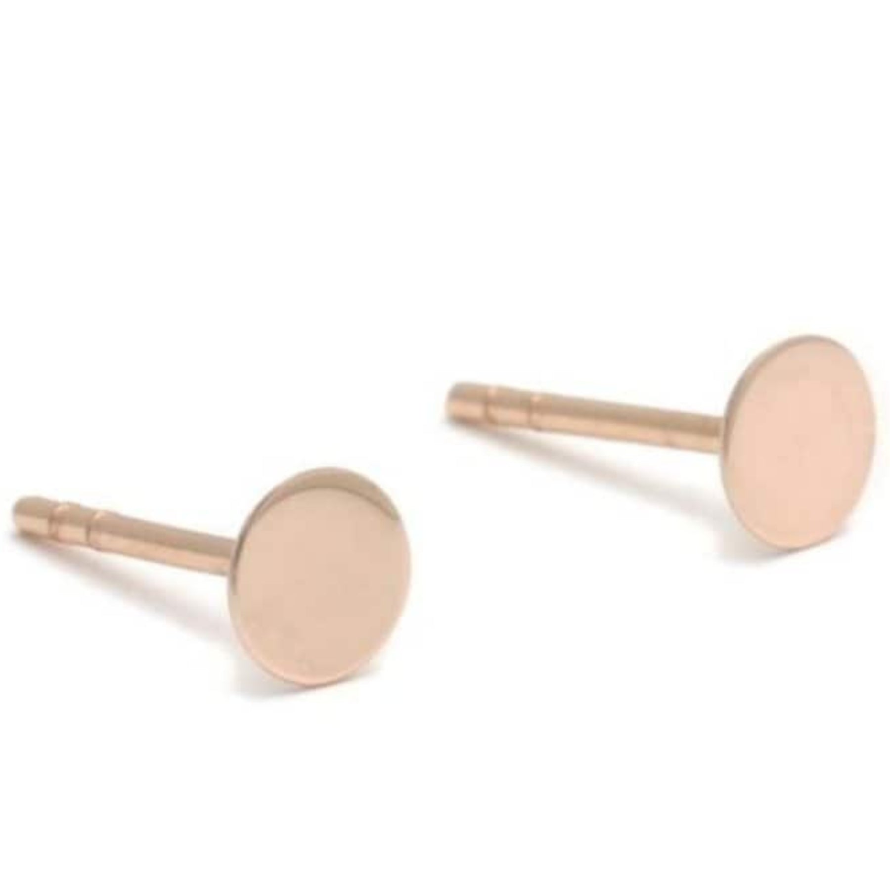 Rose Gold Flat Circle Studs