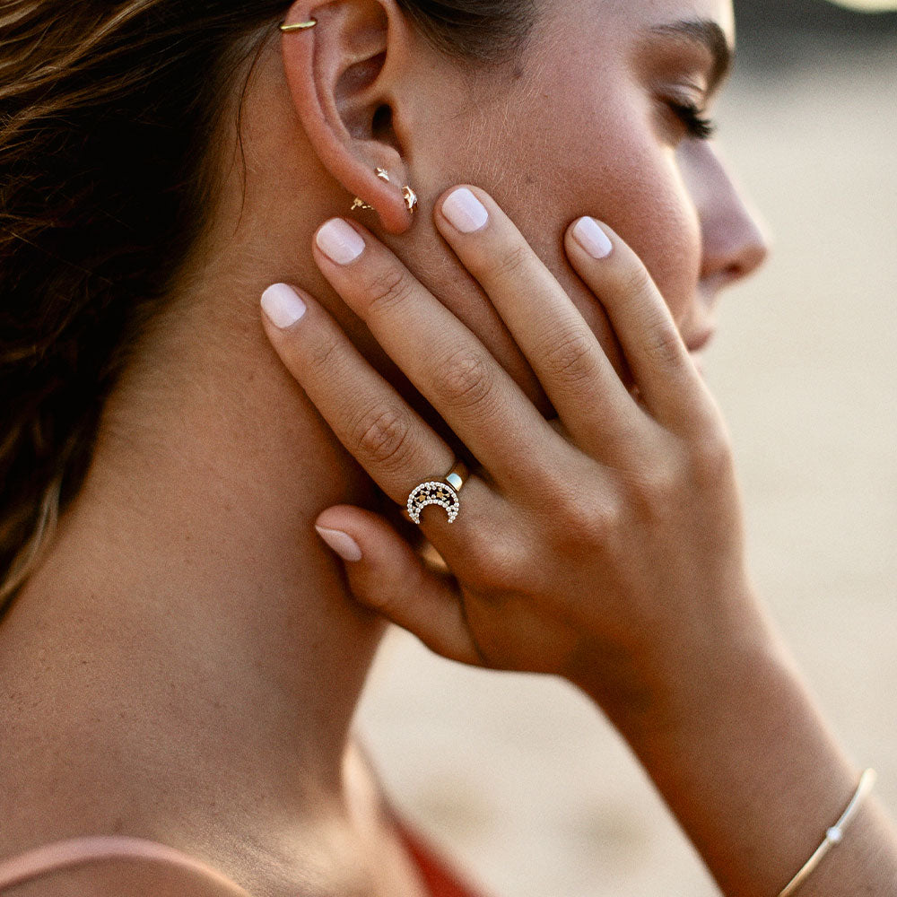 Diamond Moon Ring