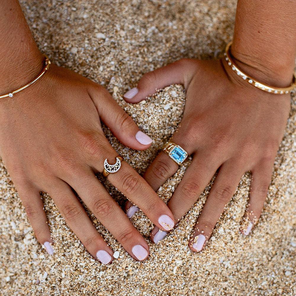 Diamond Moon Ring