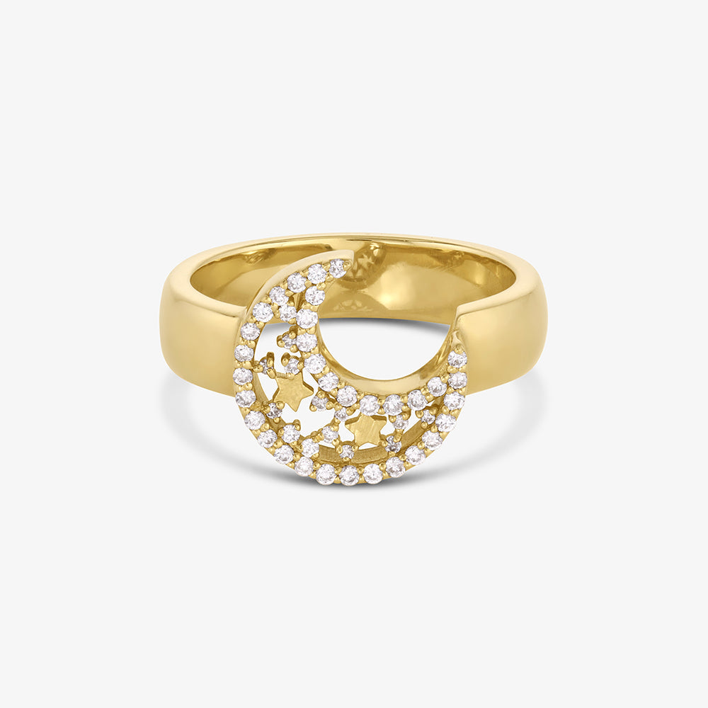 Diamond Moon Ring