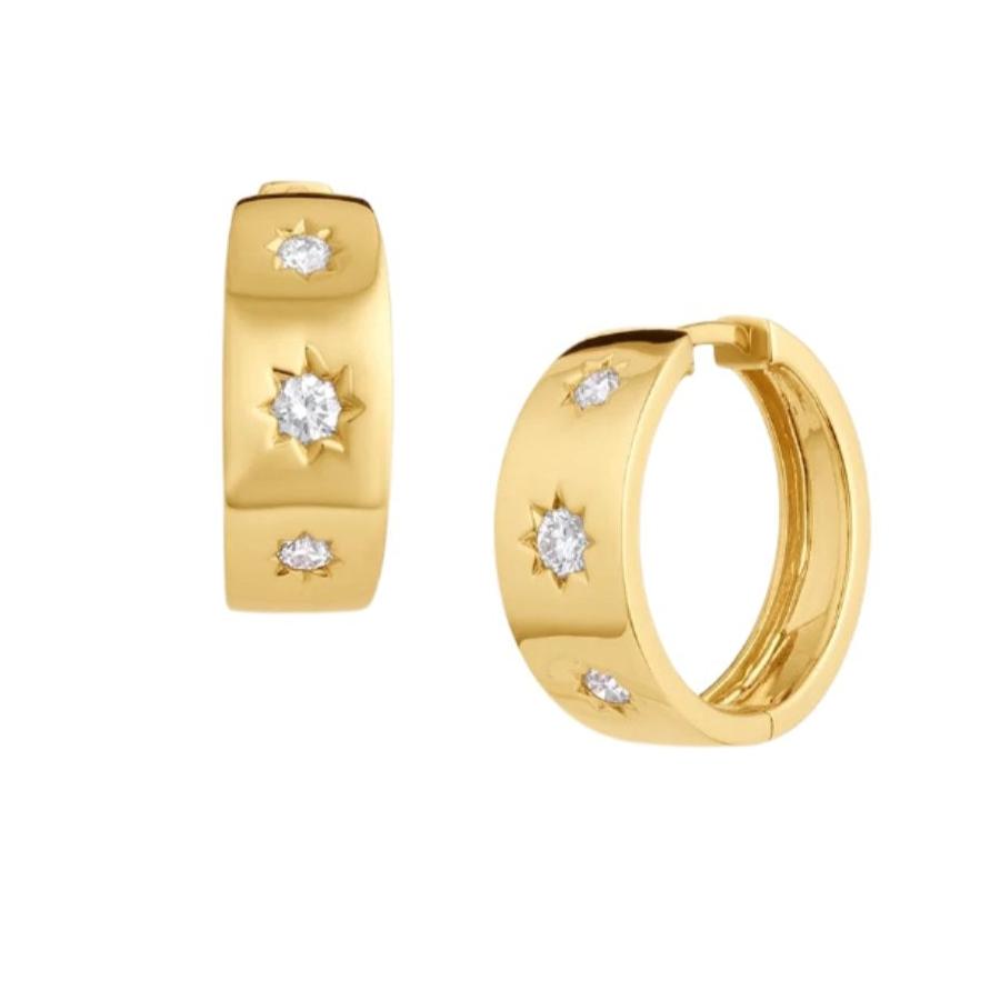 Triple Star Diamond Hoops