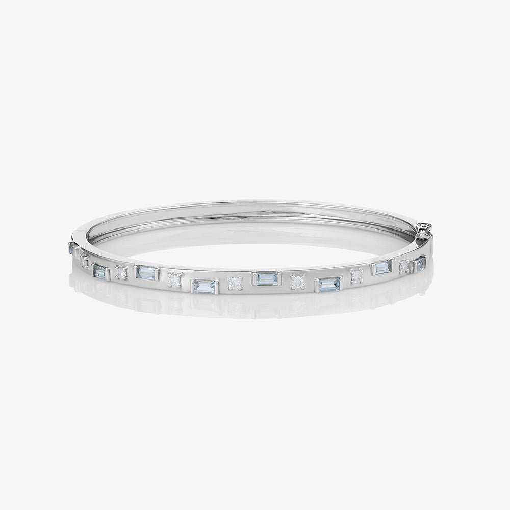 Geo Blue Topaz Diamond Bangle