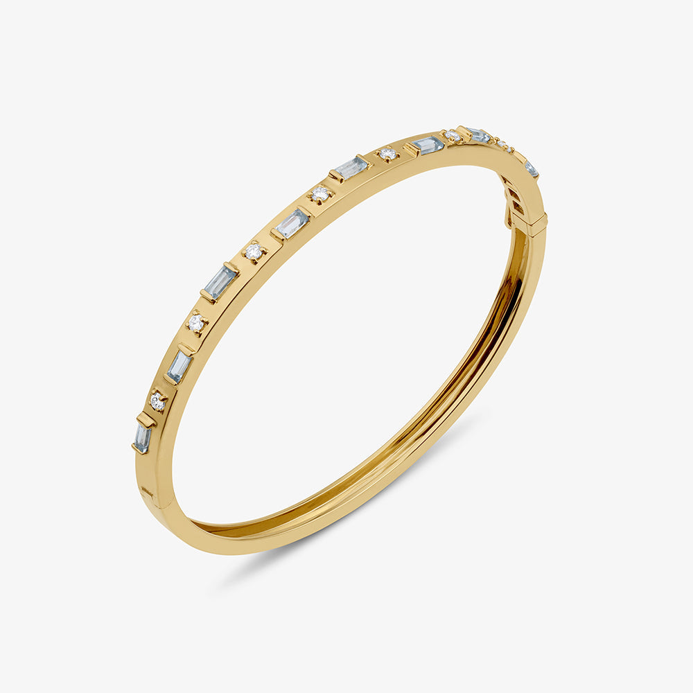 Geo Blue Topaz Diamond Bangle