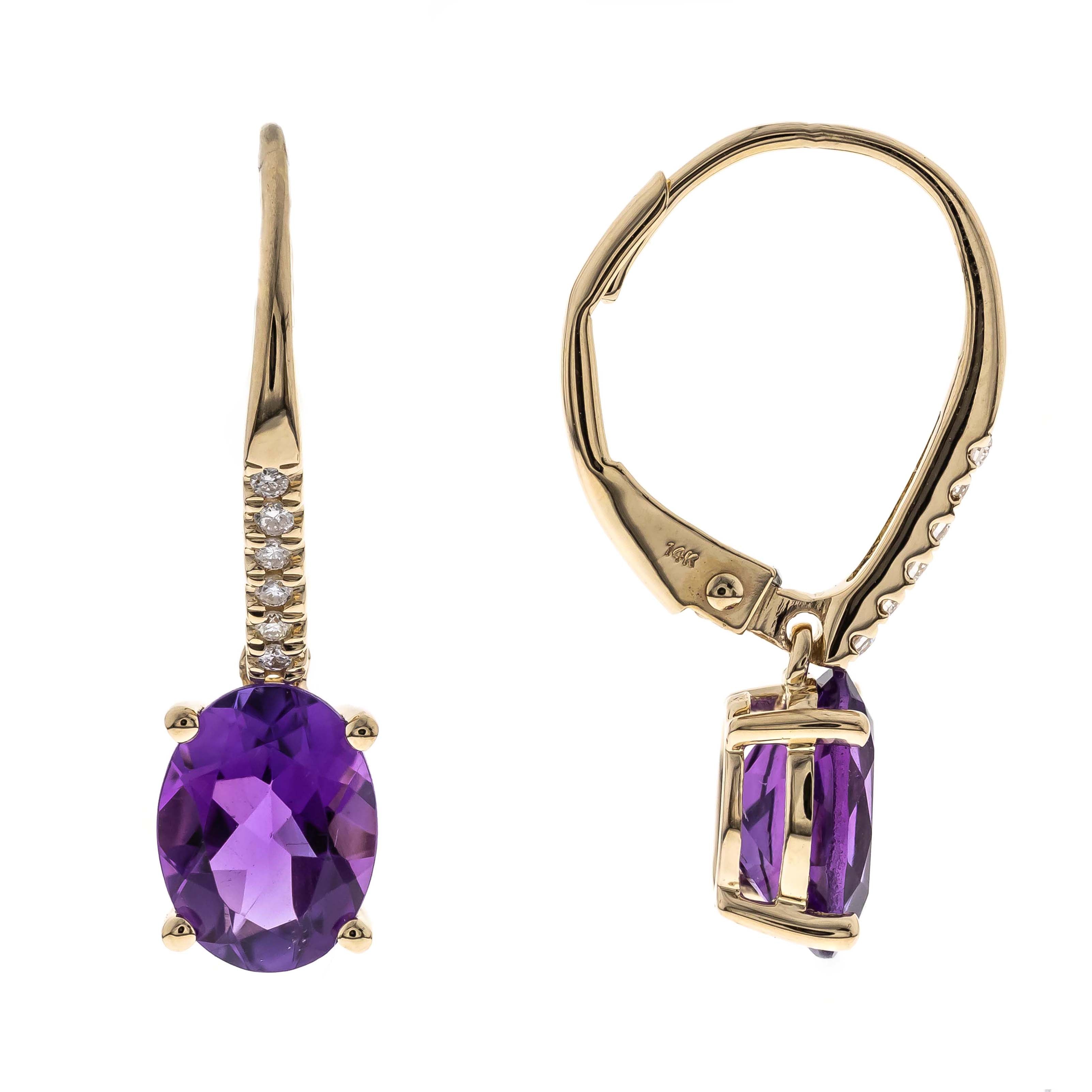 Oval Amethyst Drop Earrings – A Symphony of Elegance and Radiance