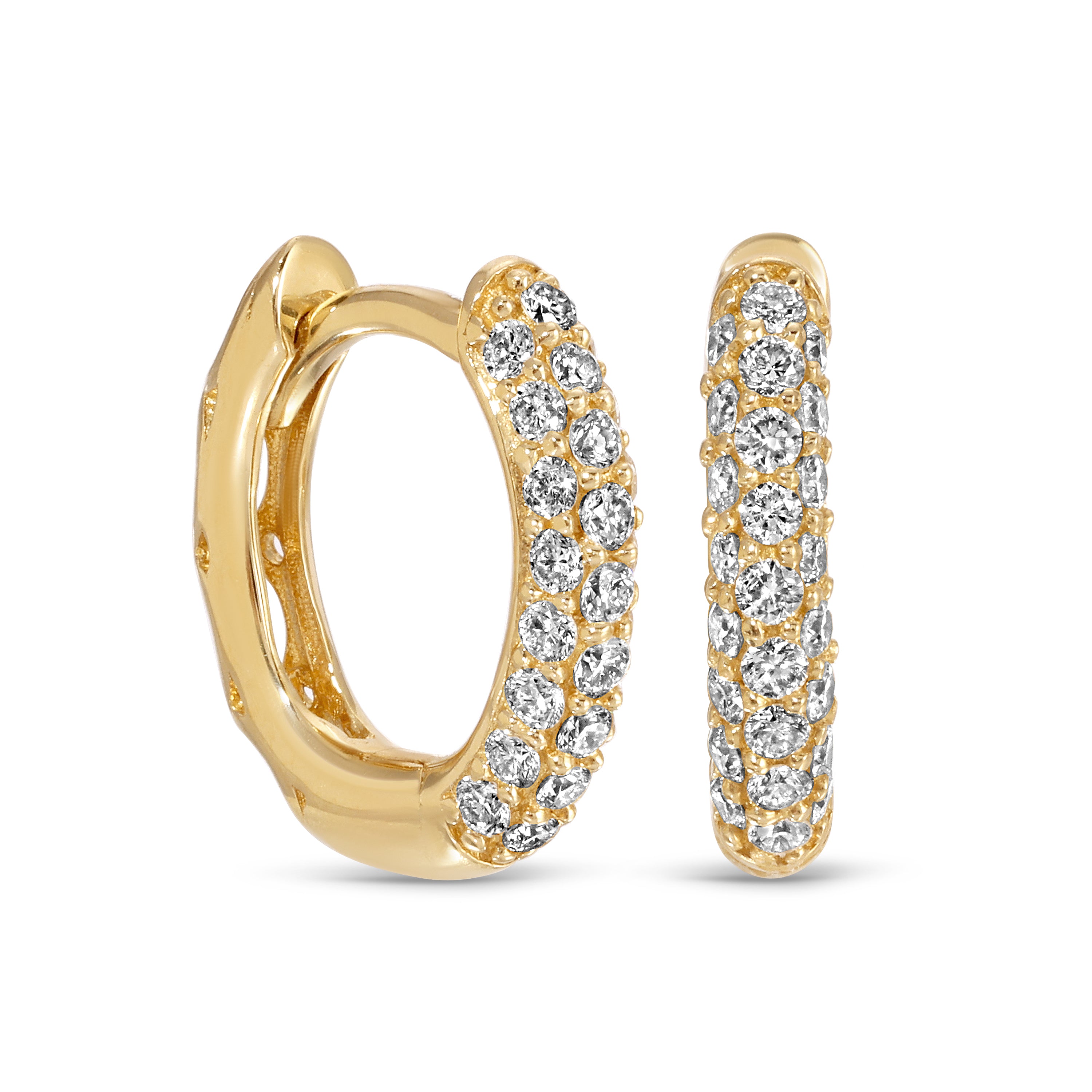 Diamond Pave Huggie Earrings – Sparkling Elegance