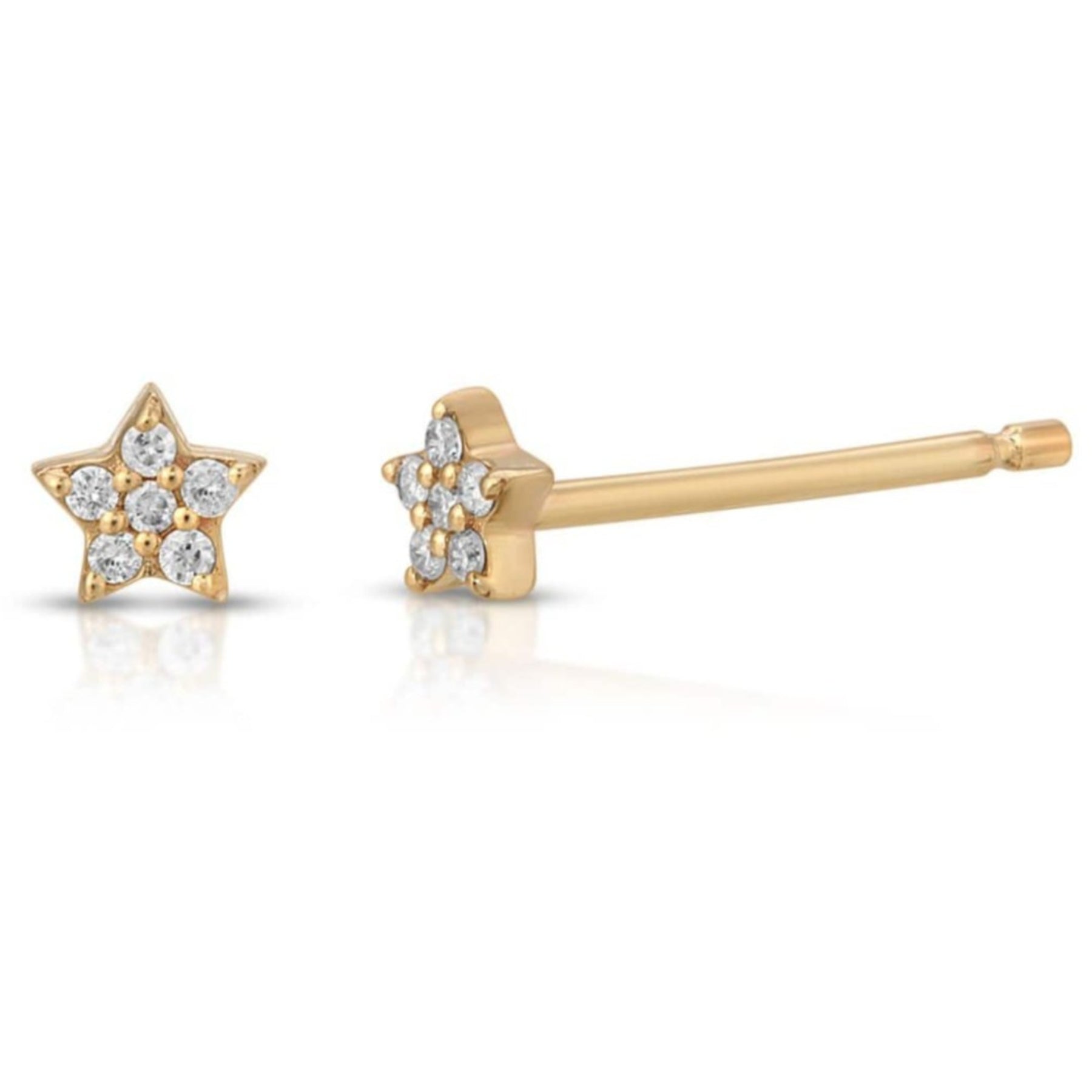 Diamond Pave Star Gold Studs