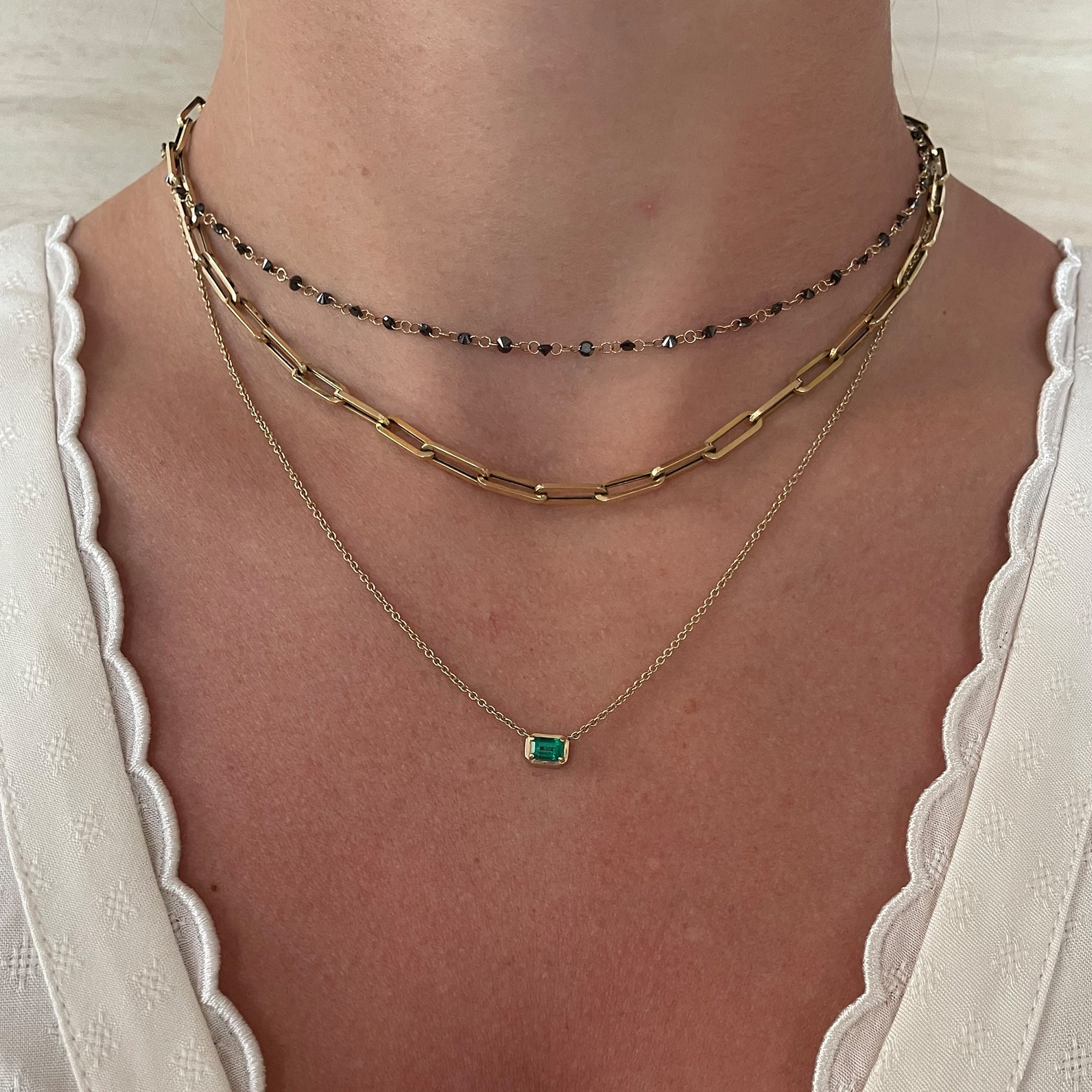 Emerald Stone Necklace Pendant