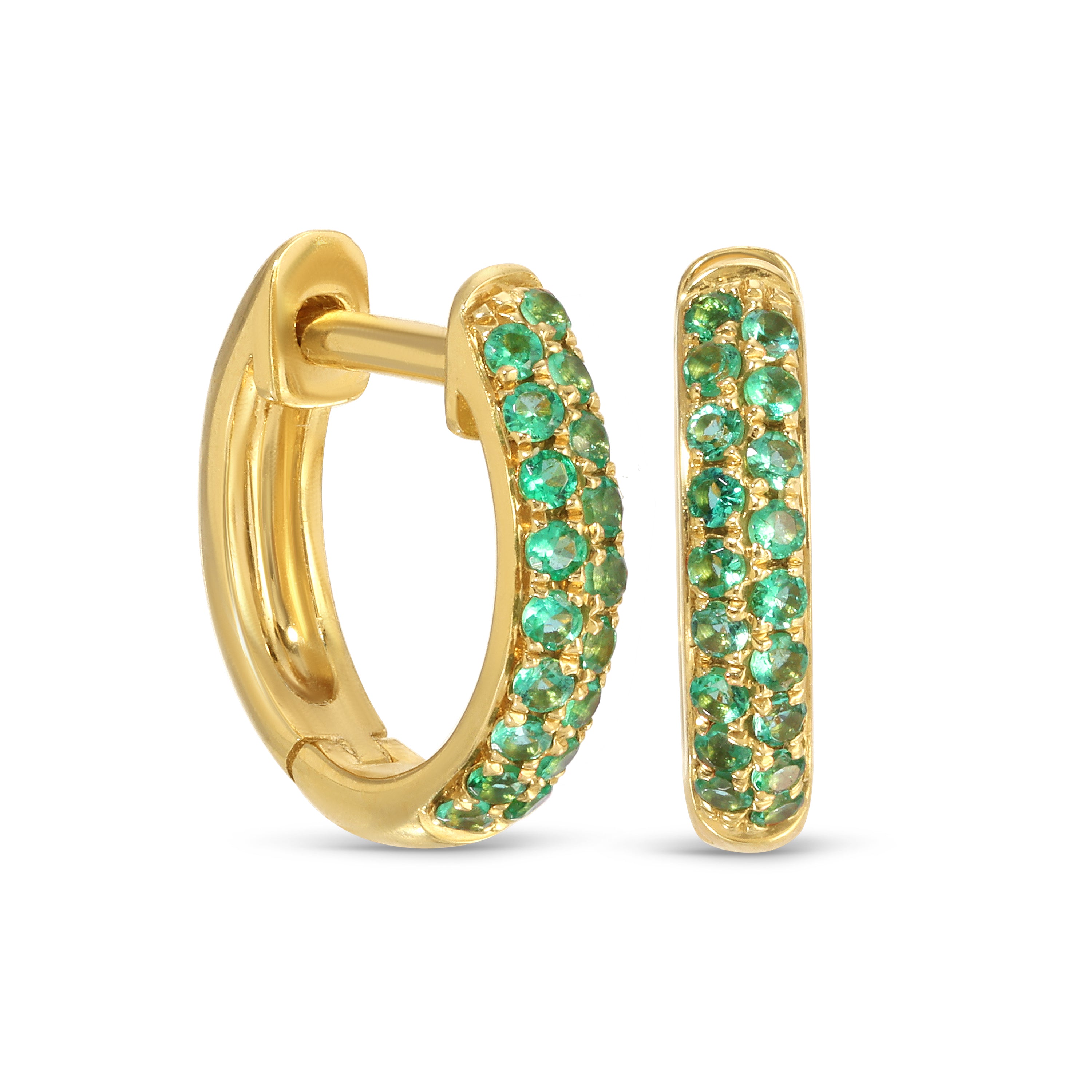 Emerald Huggie Earrings – Vibrant Green Elegance