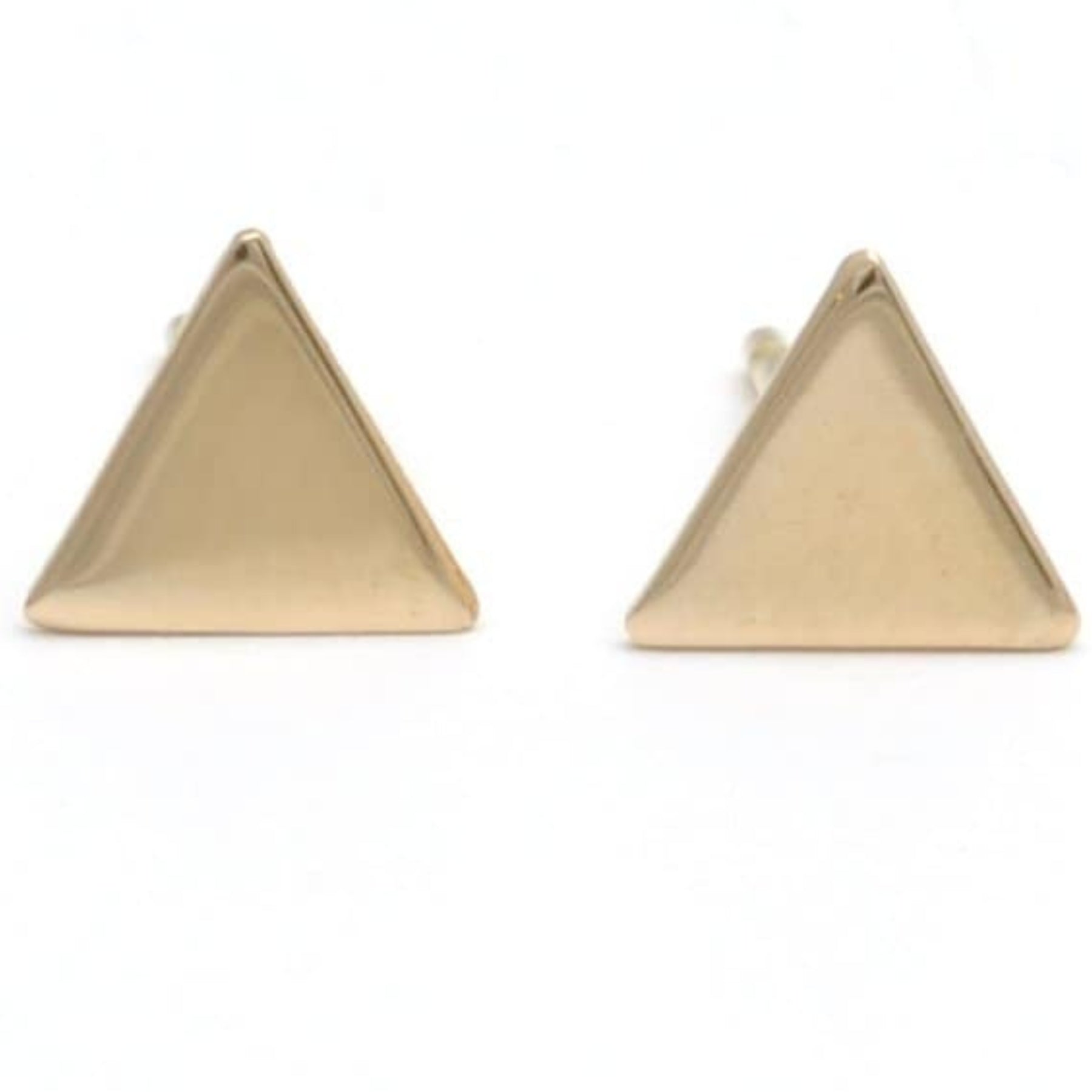 Flat Gold Triangle Studs