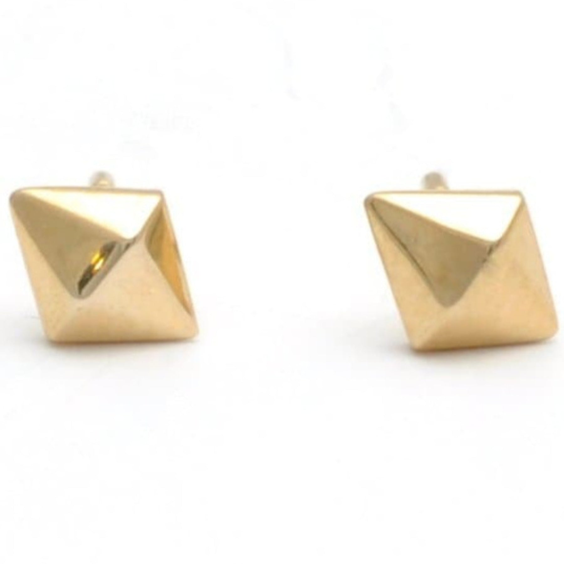 Geometric Yellow Gold Diamond Shape Studs