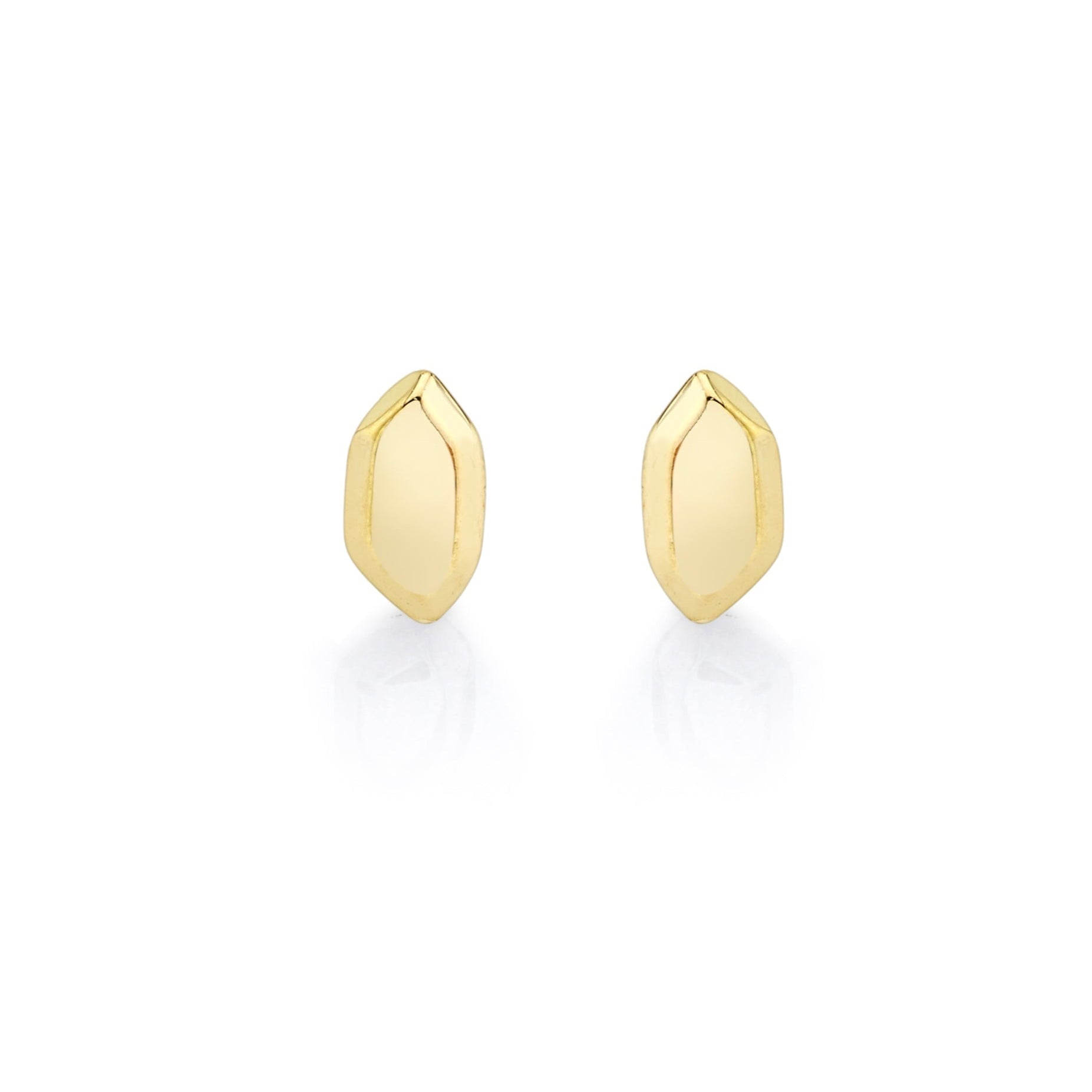 14K Gold Faceted Studs Earrings