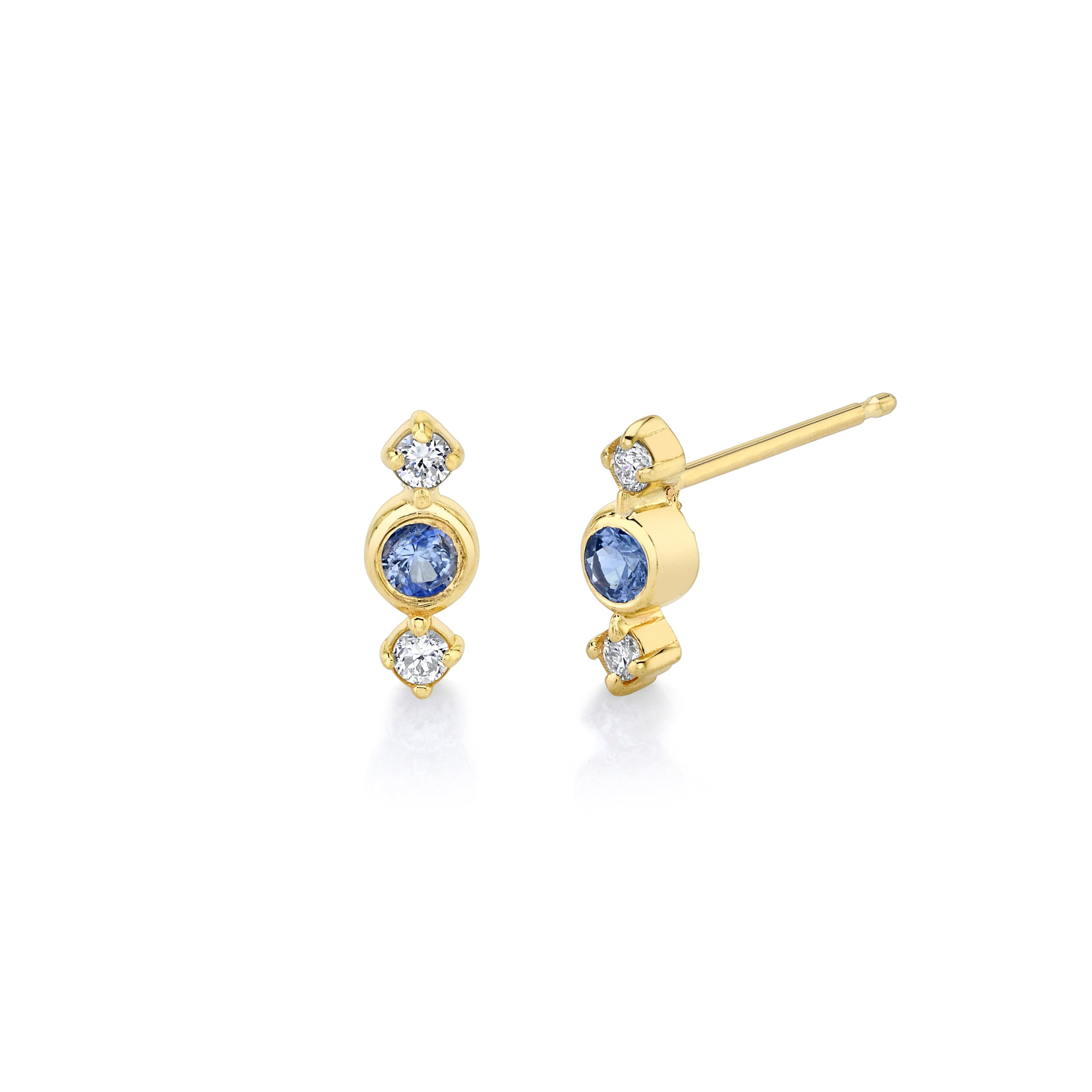 Blue Sapphire Diamond Studs