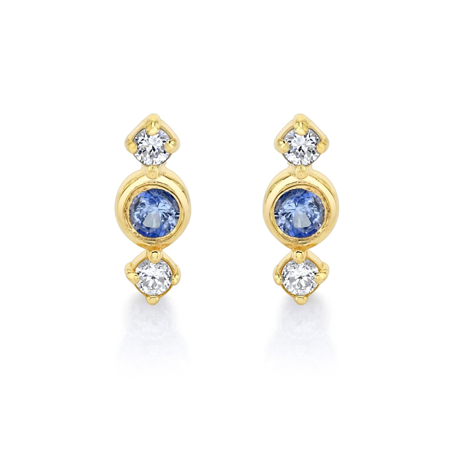 Blue Sapphire Diamond Studs