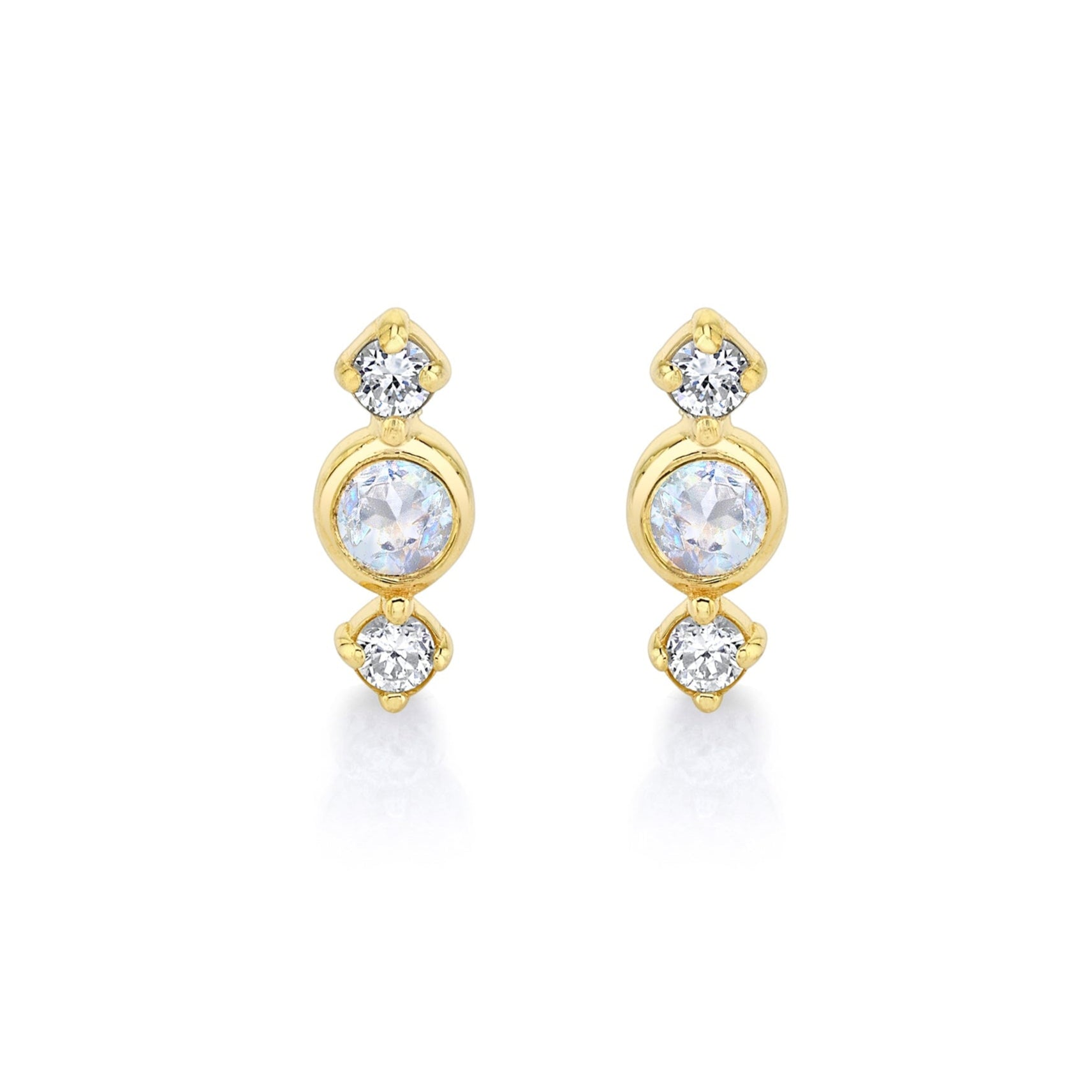 Huntress Moonstone Diamond Studs