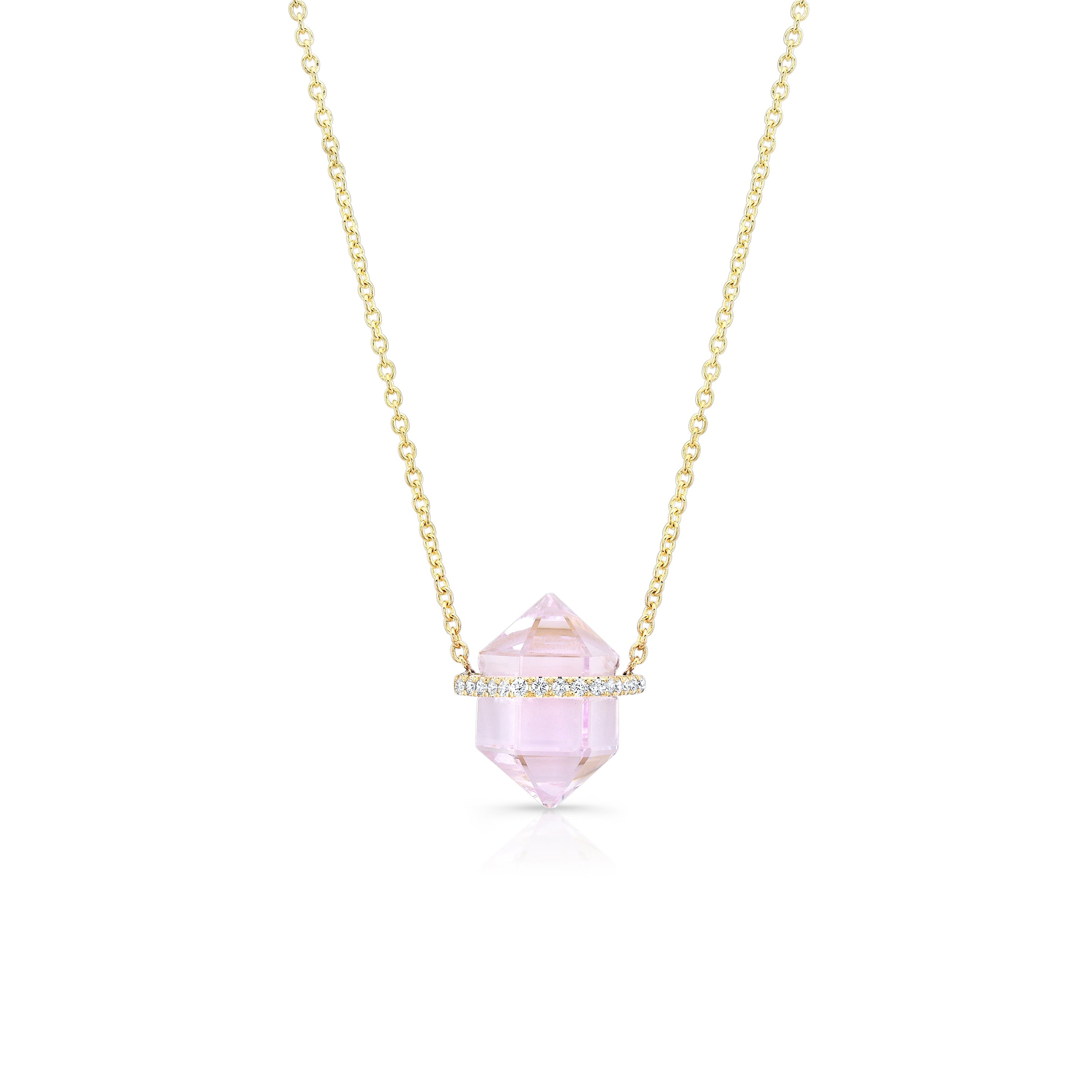 Kunzite Crystal Pendant Necklace