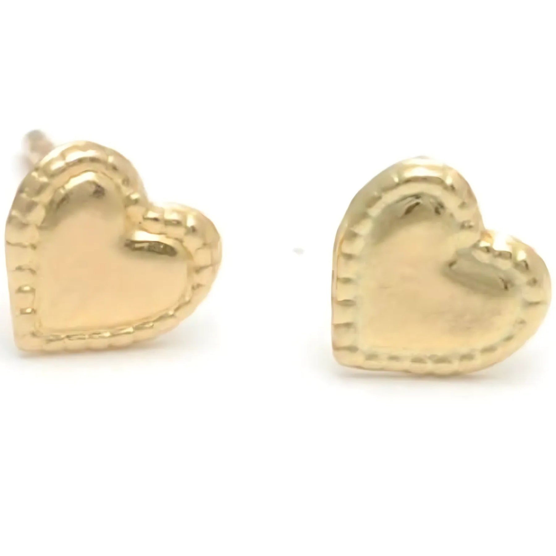 Mini Heart Yellow Gold Studs