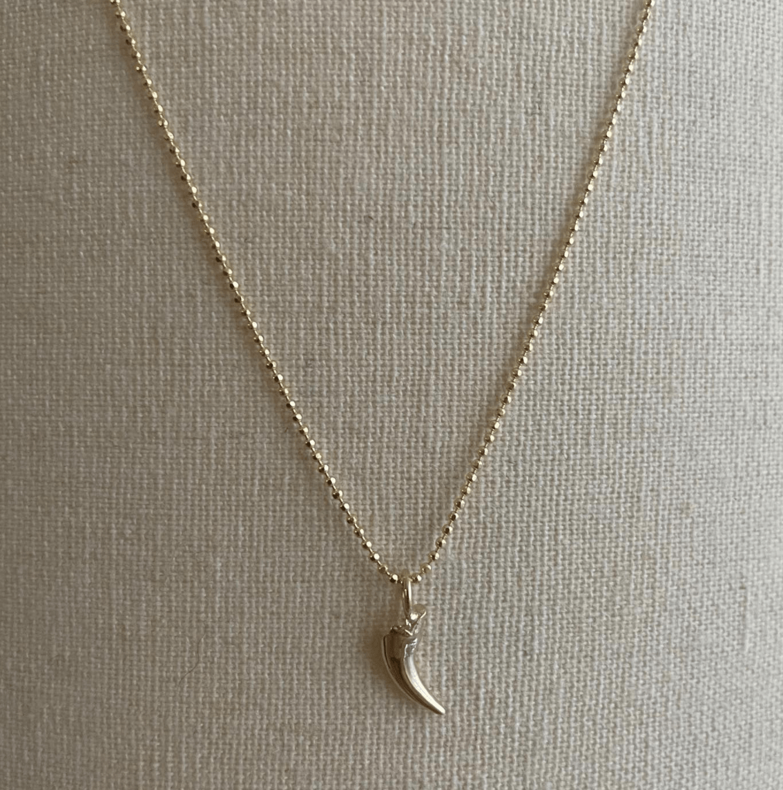 Custom 14K Gold Puppy Tooth Pendant