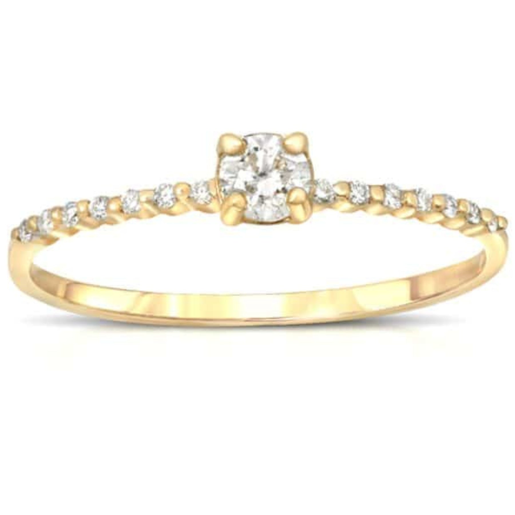 Yellow Gold Diamond Solitaire Ring