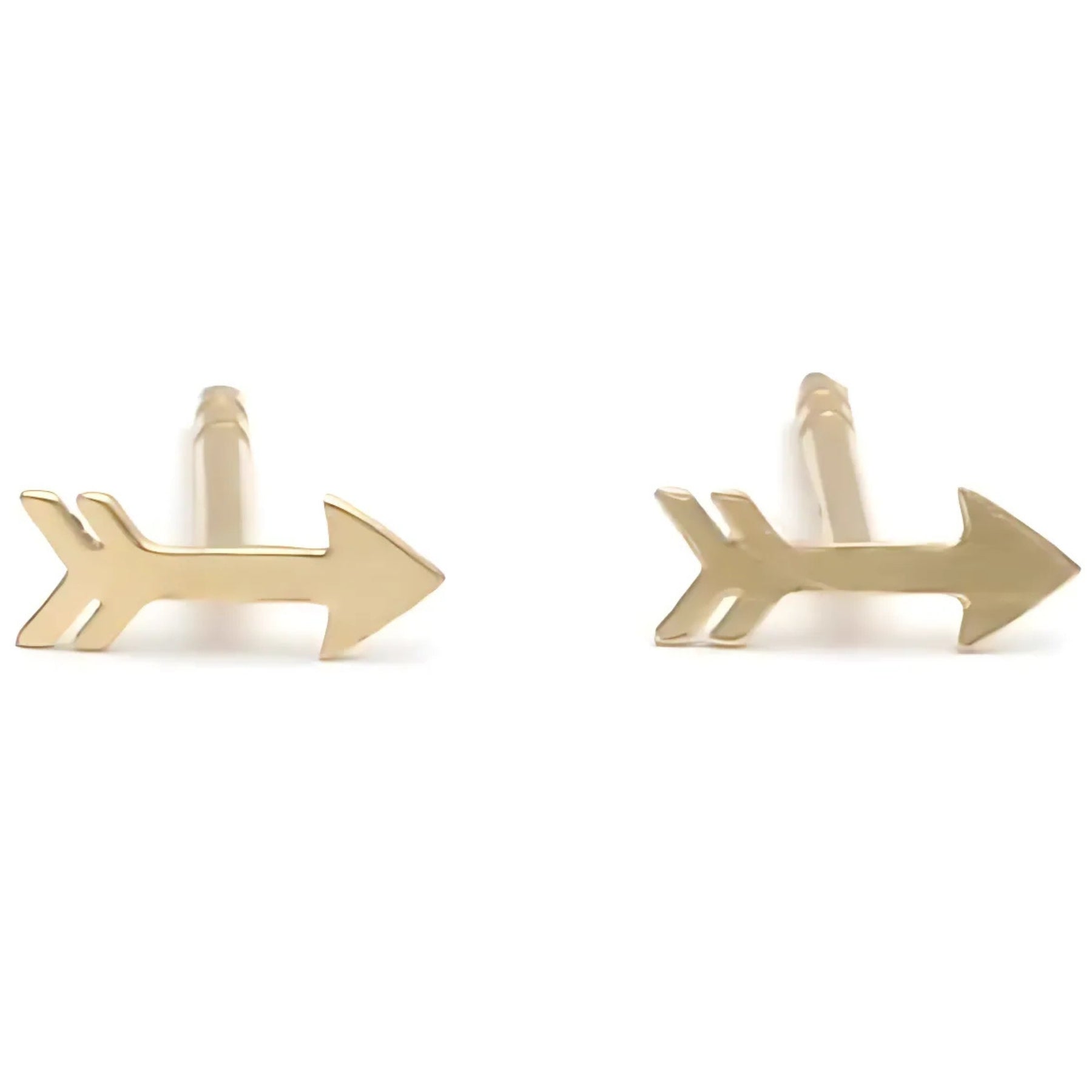 Yellow Gold Mini Arrow Studs