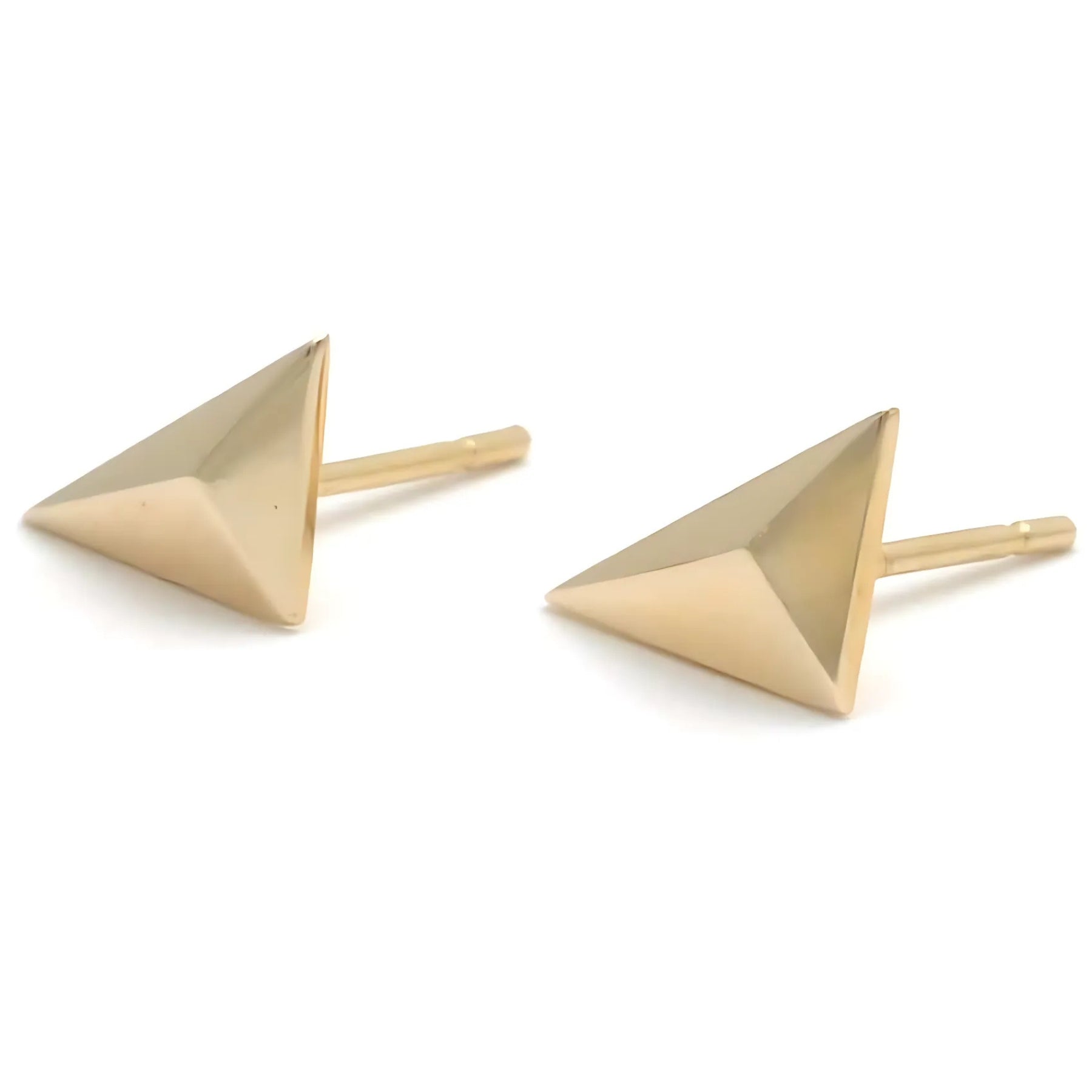 Yellow Gold Right Angle Triangle Studs