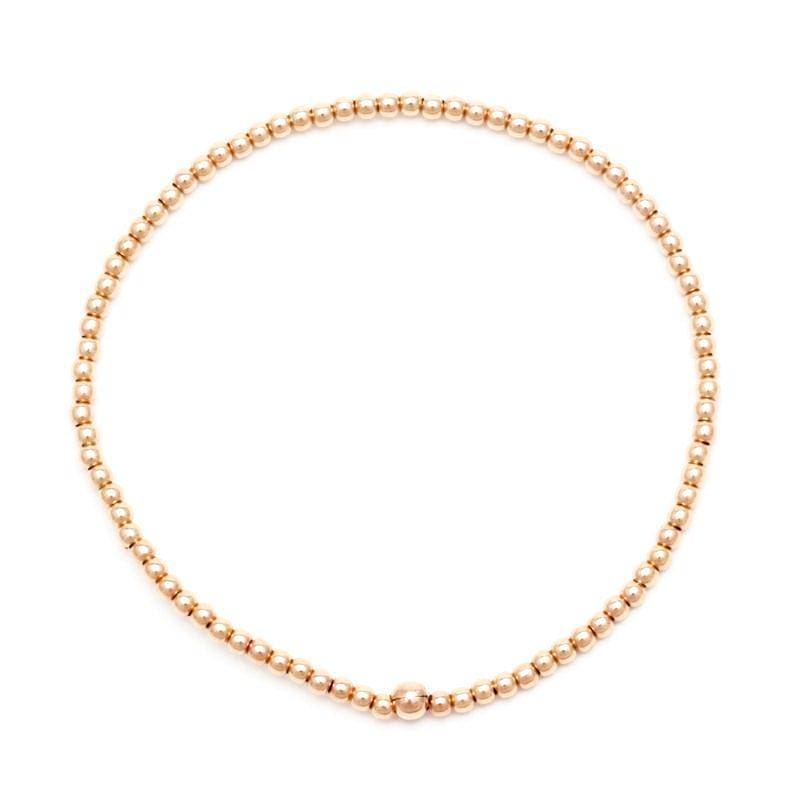 Karen Lazar BRACELETS 2mm Rose Gold Bead Bracelet