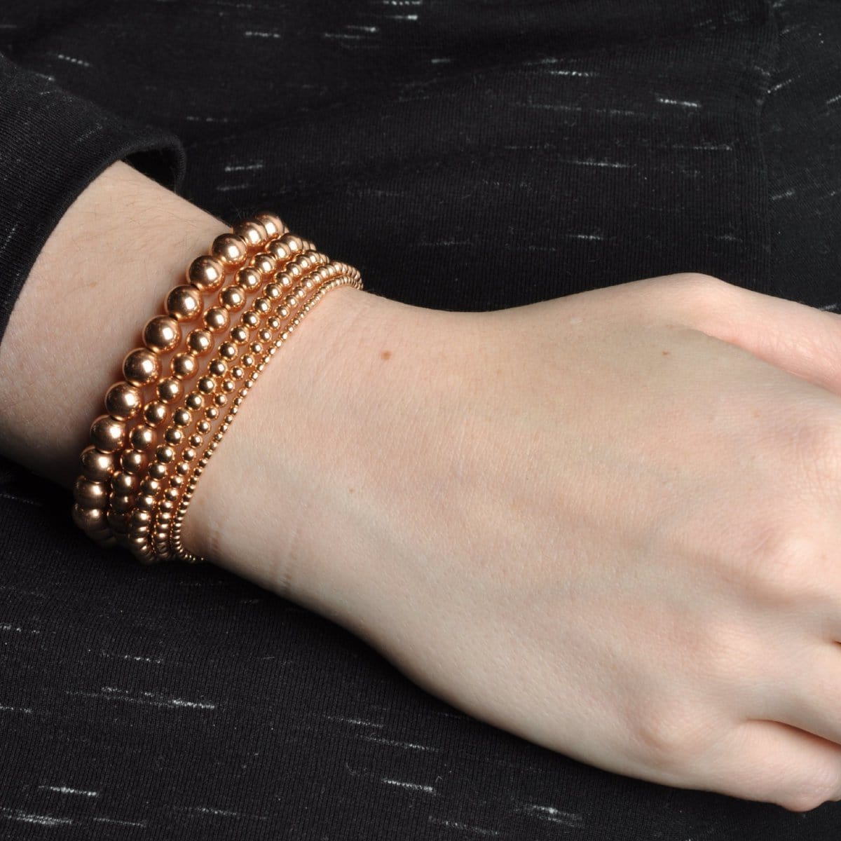 Karen Lazar BRACELETS 2mm Rose Gold Bead Bracelet