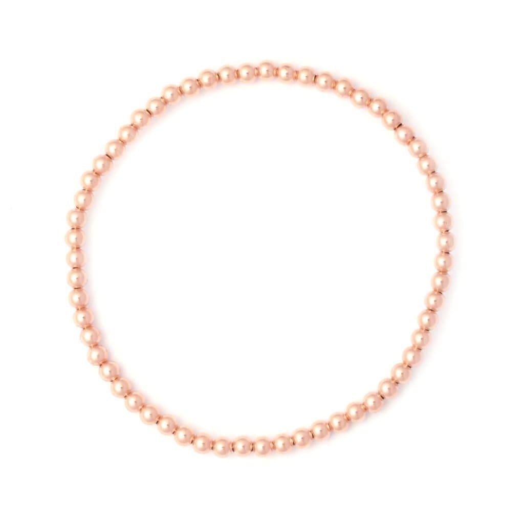 Karen Lazar BRACELETS 3mm Rose Gold Round Beaded Bracelet