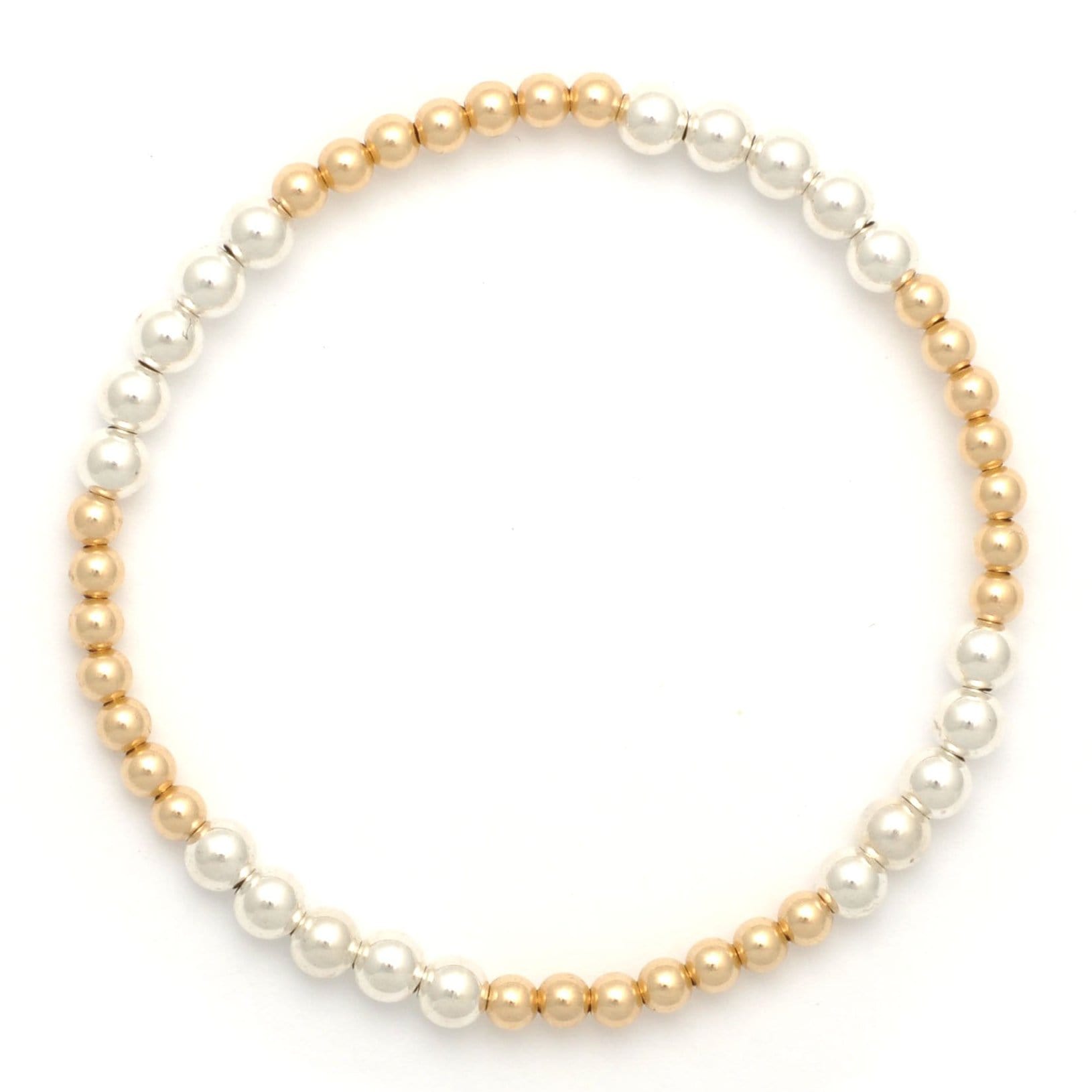 Karen Lazar BRACELETS 3mm Two Tone Silver and Gold Bead Bracelet