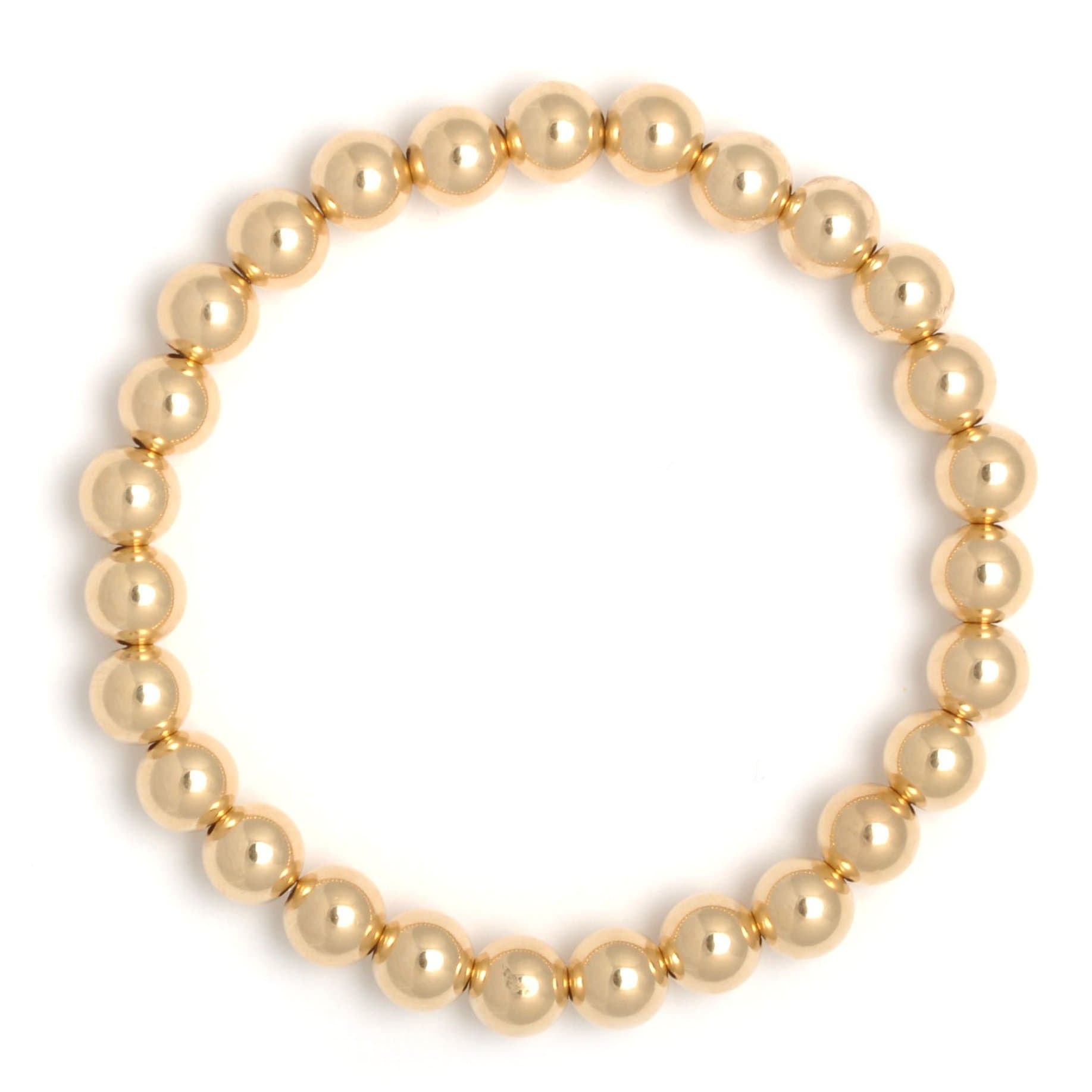 Karen Lazar BRACELETS 7mm Yellow Gold Bead Layering Bracelet