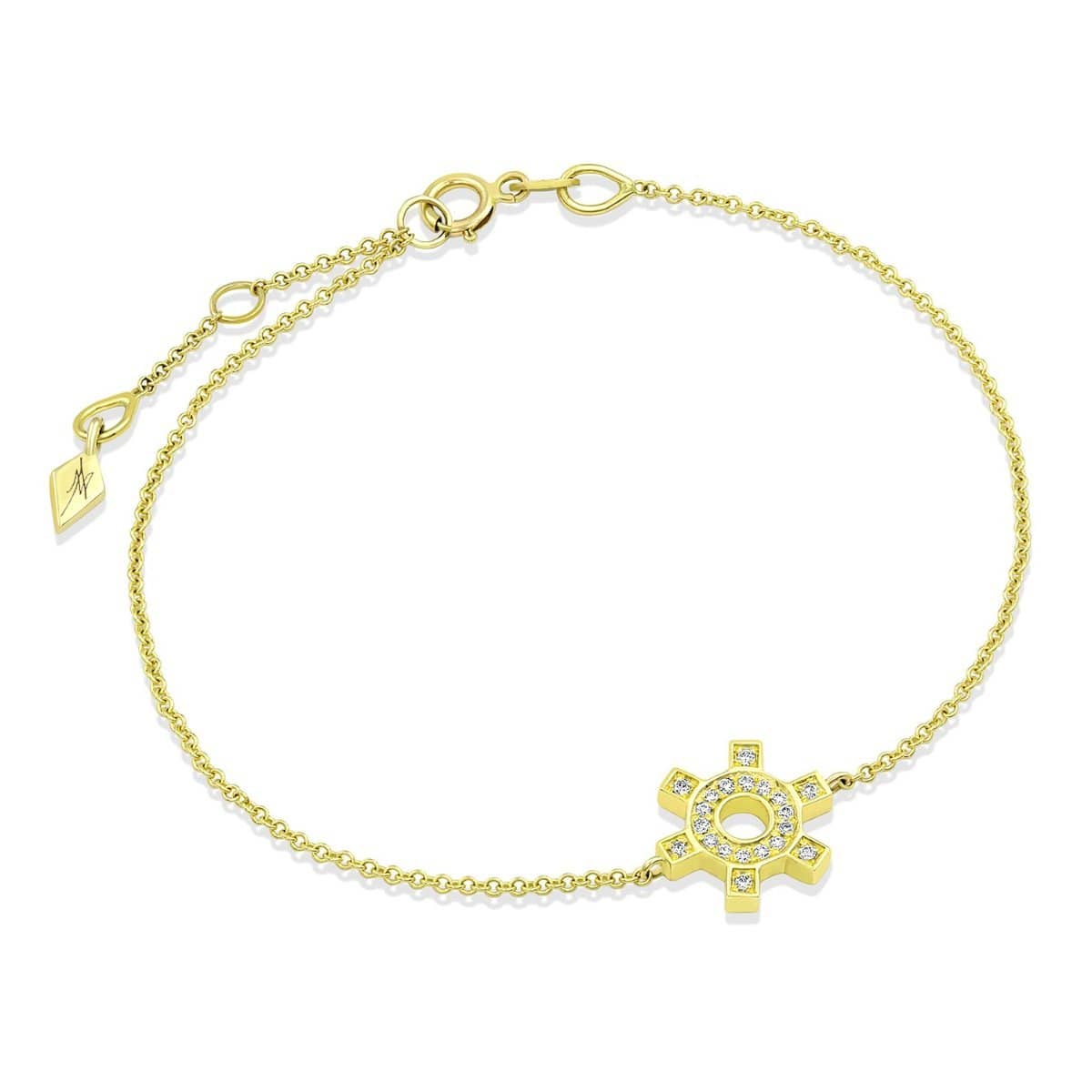 Ziba Zidehsarai BRACELETS Diamond Yellow Gold Wheel Bracelet