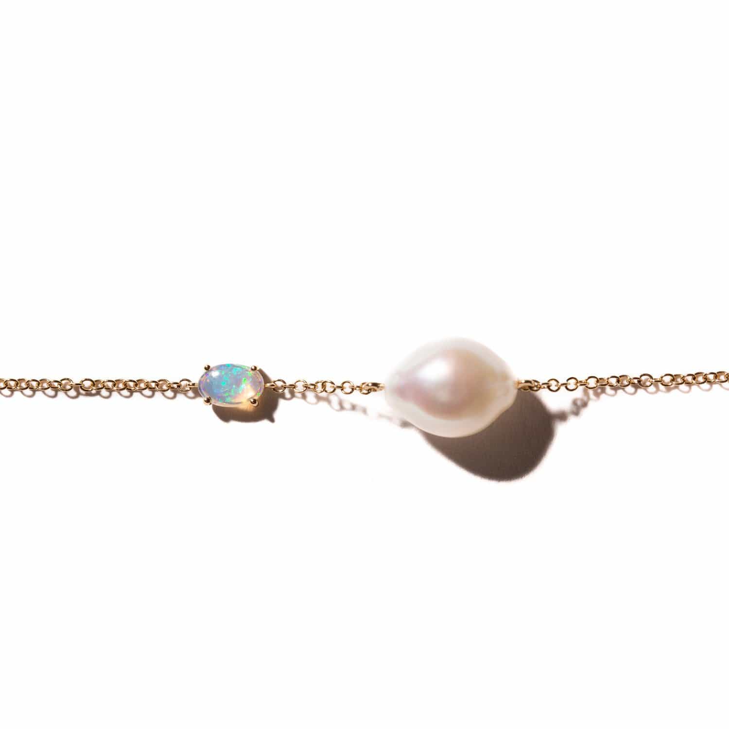 Fade to Black BRACELETS Pearl and Opal Gold Bracelet