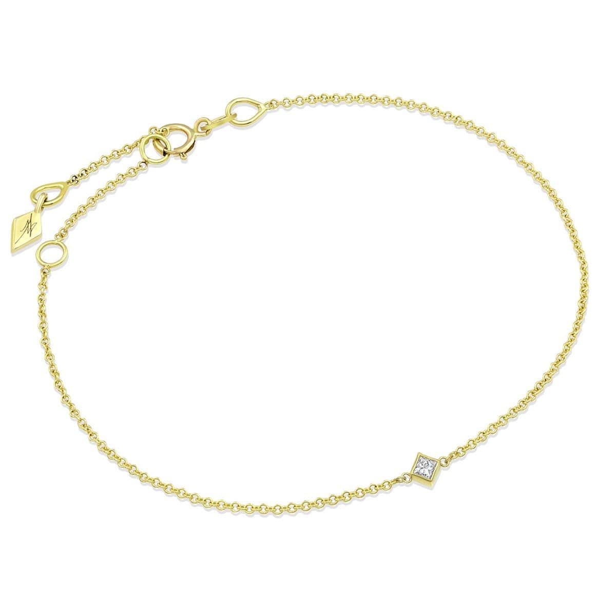 Ziba Zidehsarai BRACELETS Princess Cut Diamond Yellow Gold Bracelet