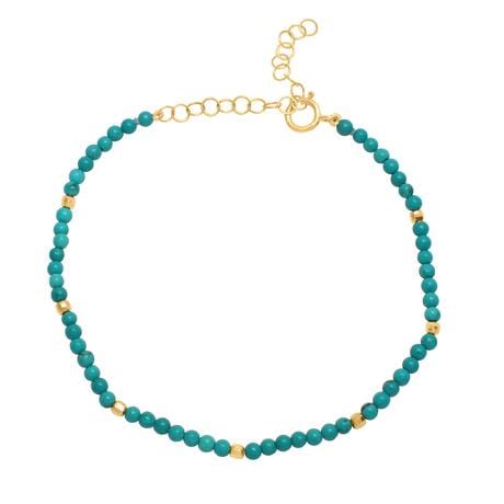 CAITLIN NICOLE JEWELRY BRACELETS Turquoise Bead Yellow Gold Bracelet