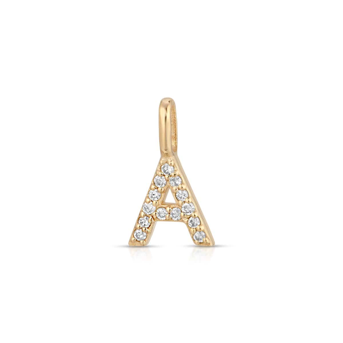 CLA CHARMS Diamond Letter Initial Gold Charms