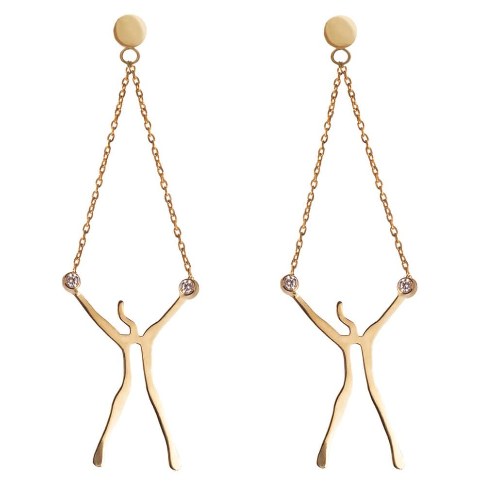 Tarrah EARRINGS Abstract Woman Gold Earrings