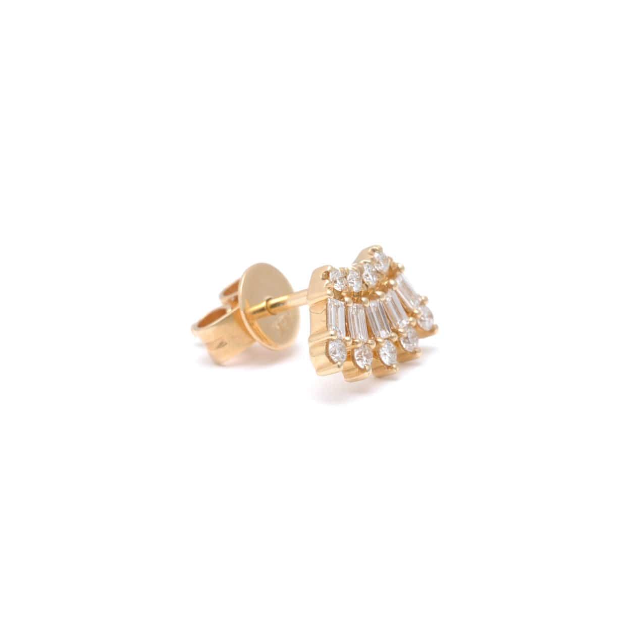 Amazing Grace EARRINGS Baguette and Round Diamond Fan Earrings