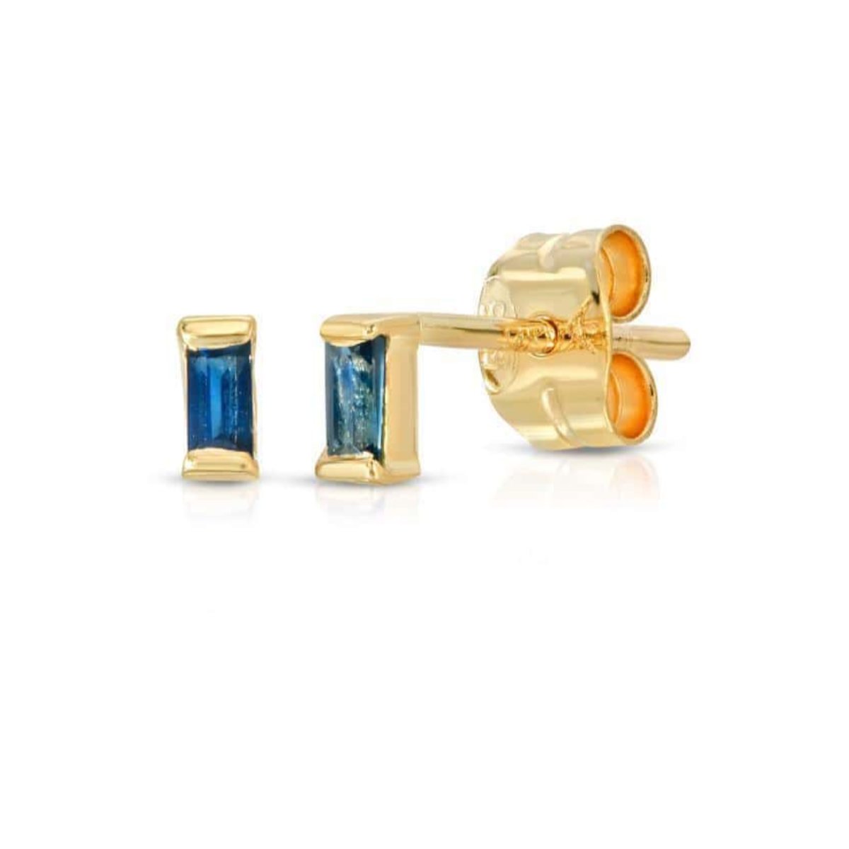 CLA EARRINGS Baguette Blue Sapphire Studs