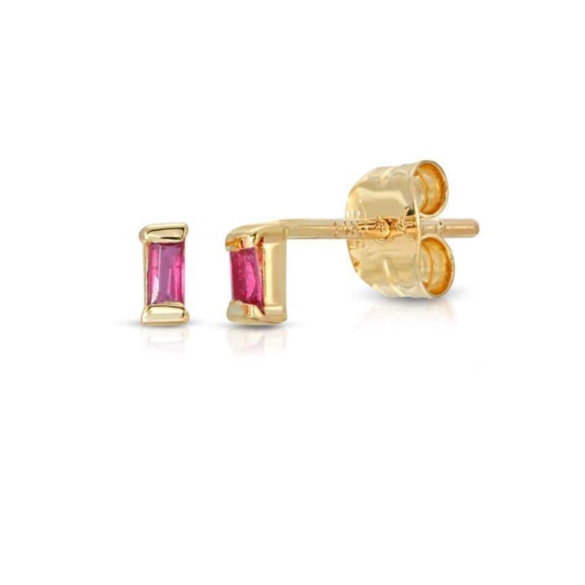 CLA EARRINGS Baguette Ruby Studs