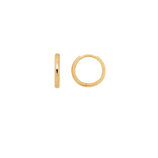 HANNAH G EARRINGS Classic Solid Gold Huggie Hoops