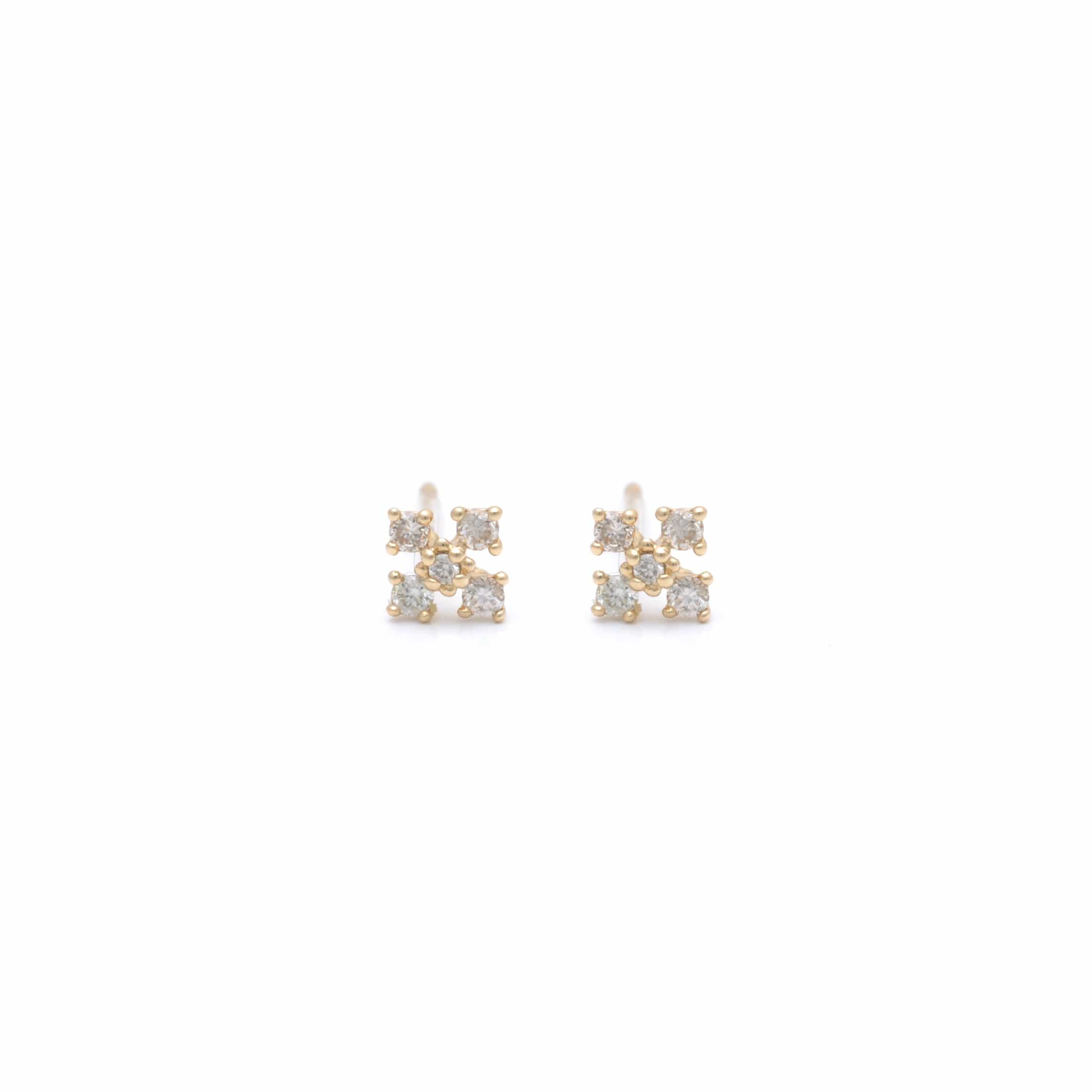 CLA EARRINGS Diamond Occitan Cross Yellow Gold Studs