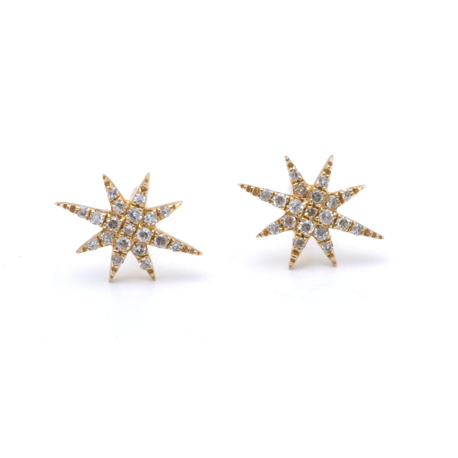 Amazing Grace EARRINGS Diamond Starburst Yellow Gold Studs