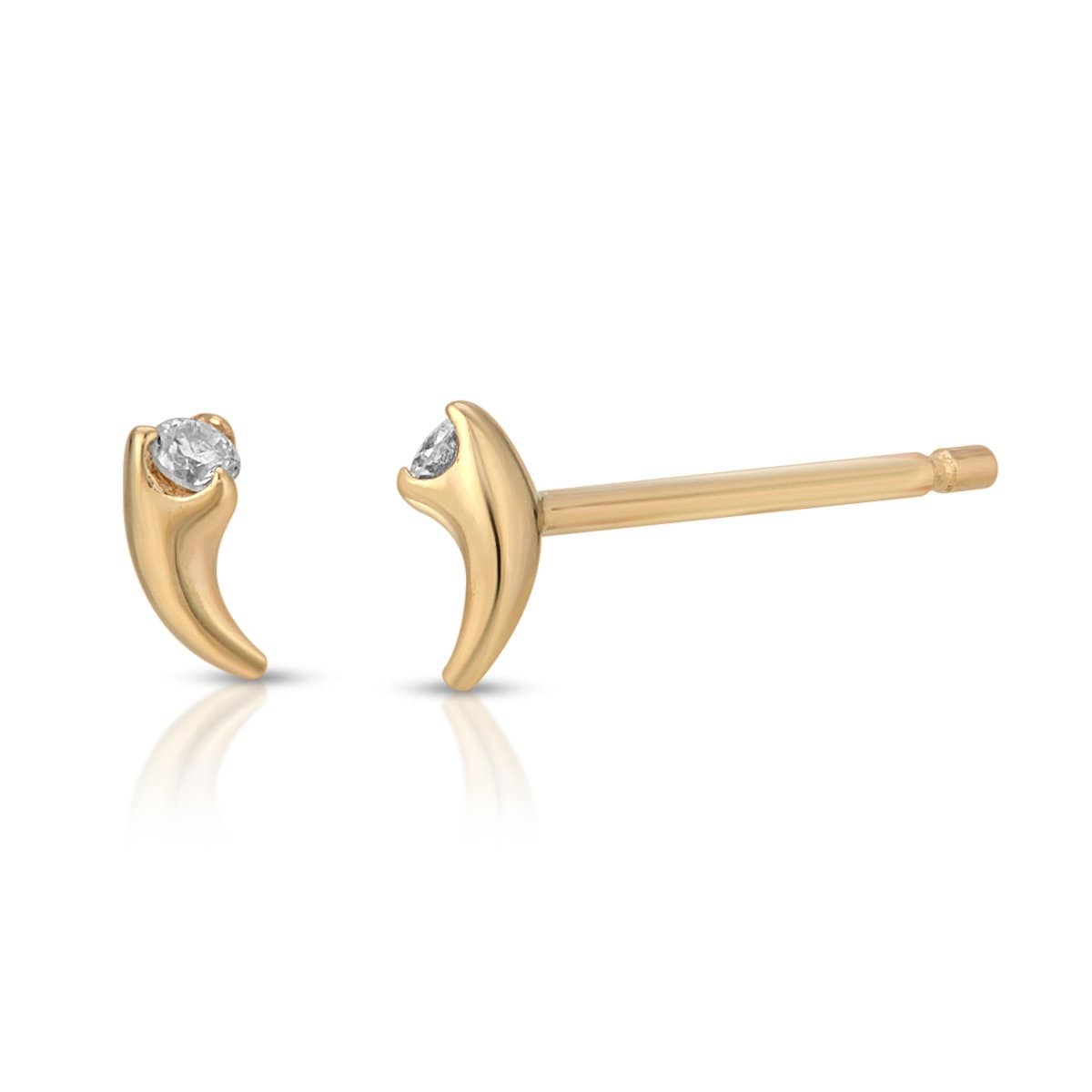 CLA EARRINGS Diamond Yellow Gold Claw Studs