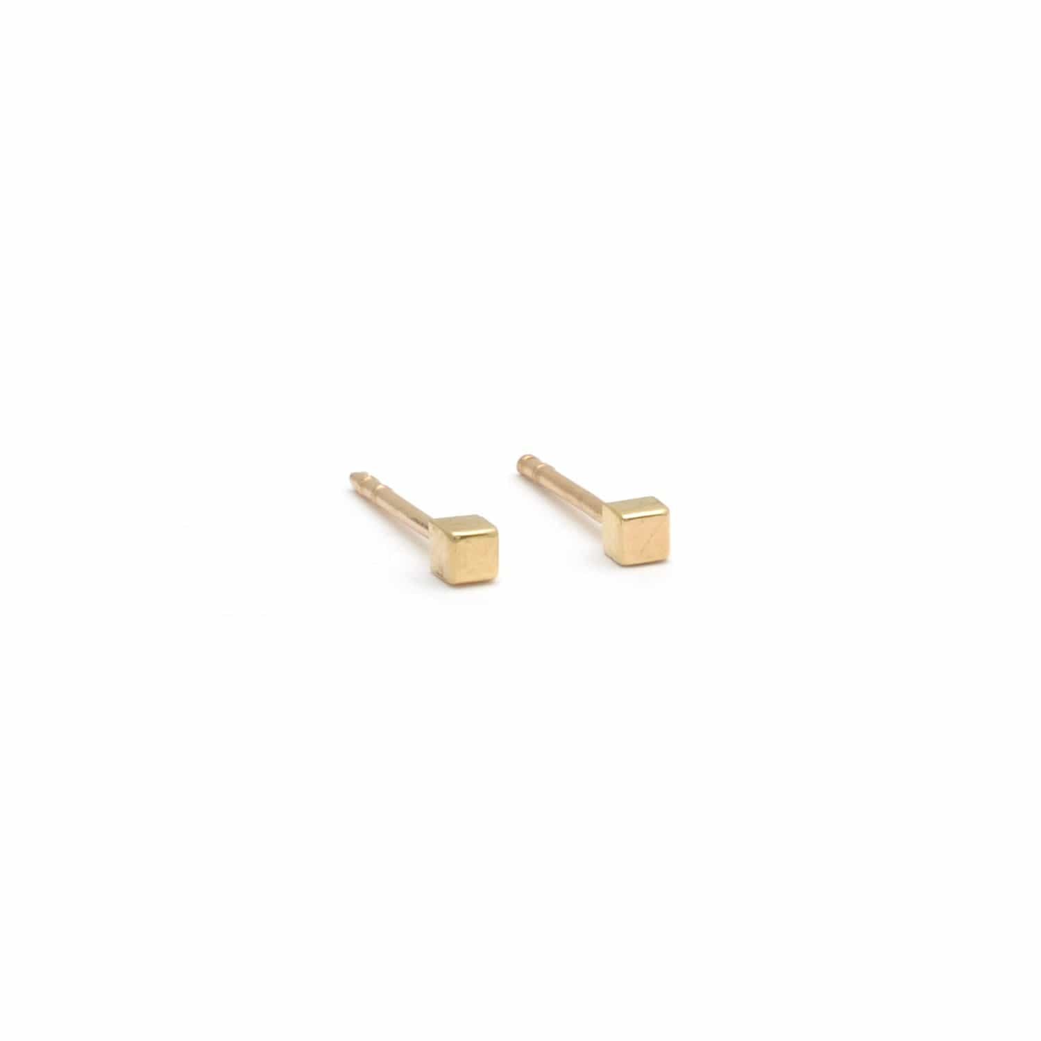 Curated Los Angeles EARRINGS Mini Gold Cube Studs