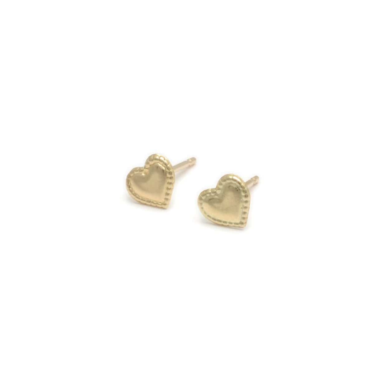 Curated Los Angeles EARRINGS Mini Heart Yellow Gold Studs