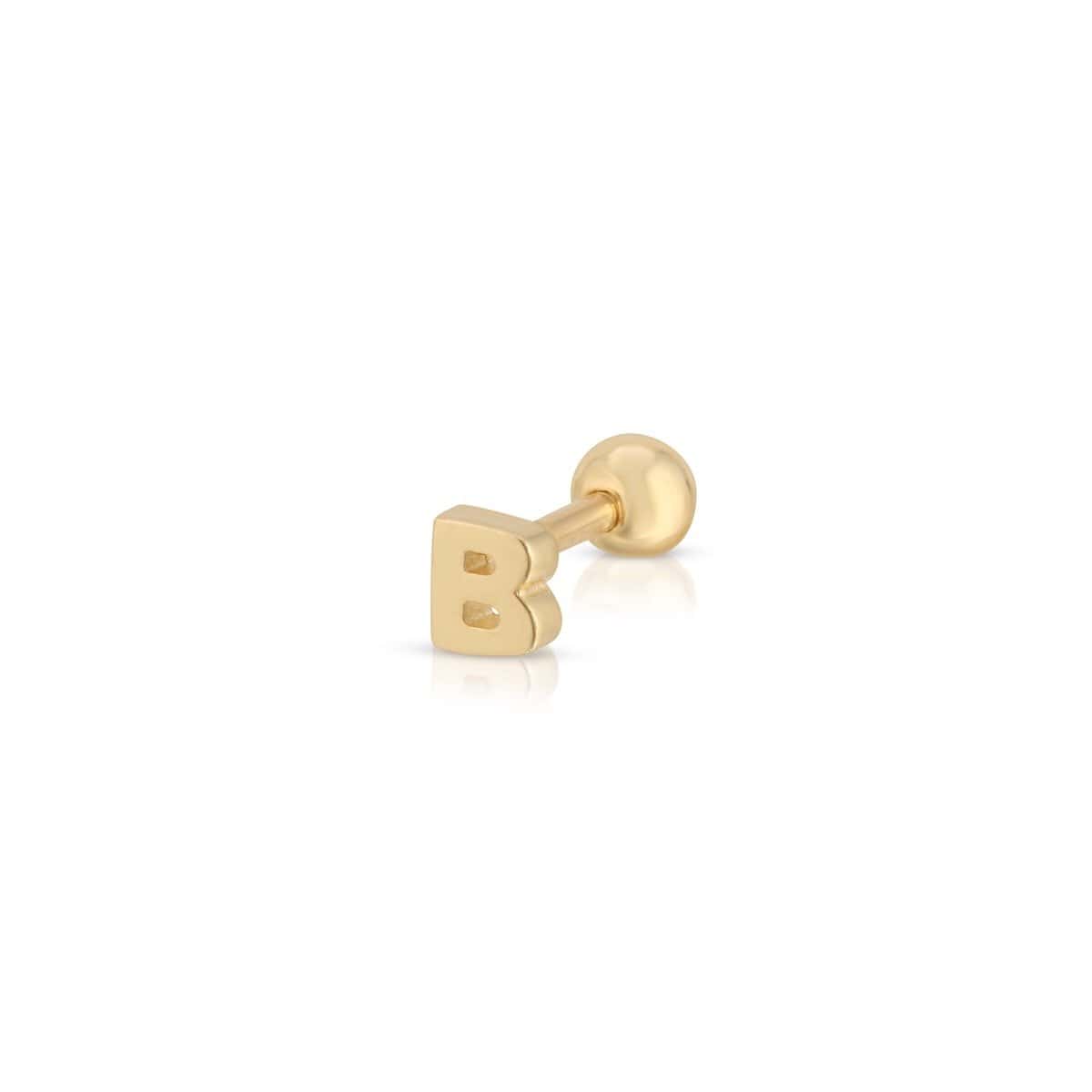 Curated Los Angeles EARRINGS Mini Initial B Screw Back Studs