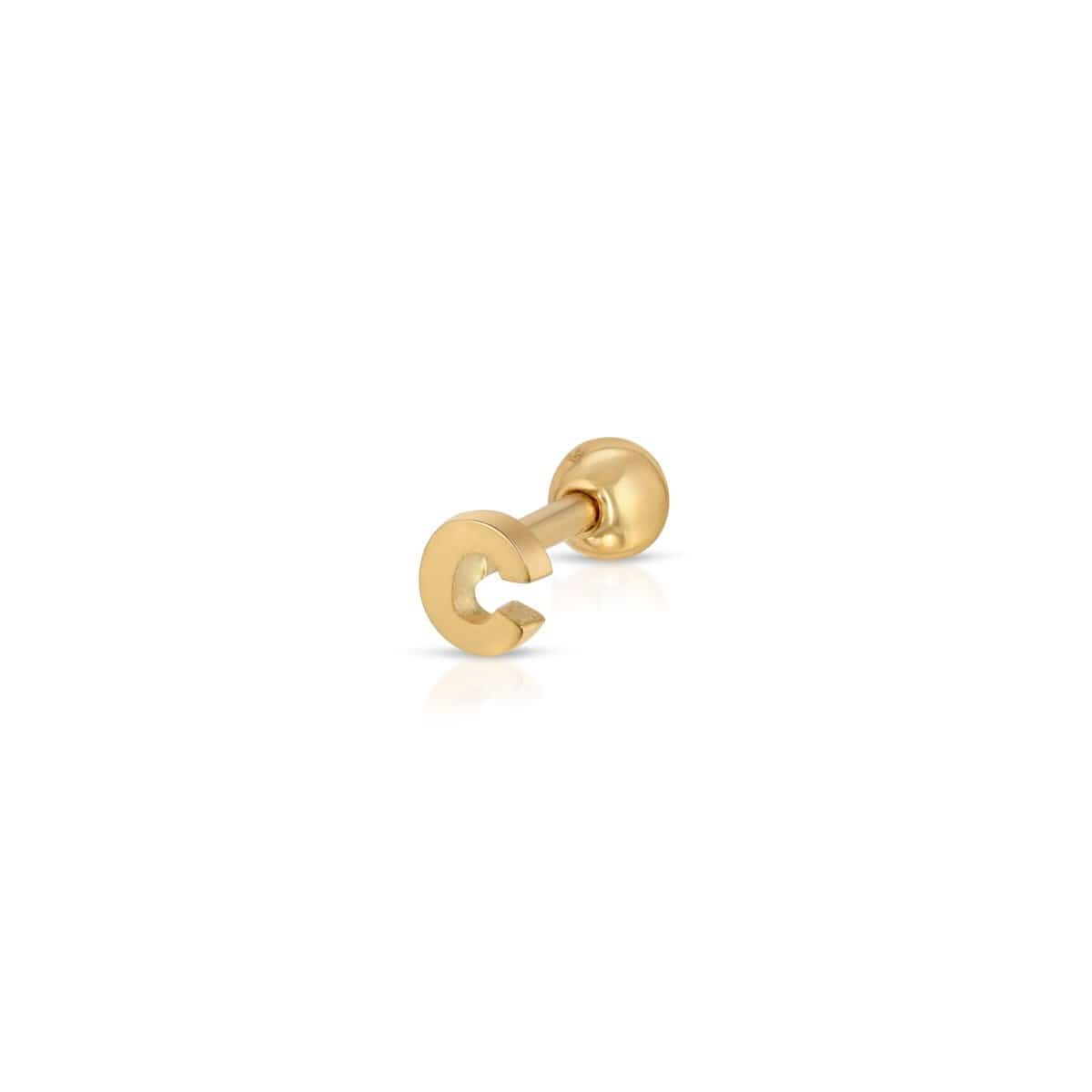 Curated Los Angeles EARRINGS Mini Initial C Screw Back Studs