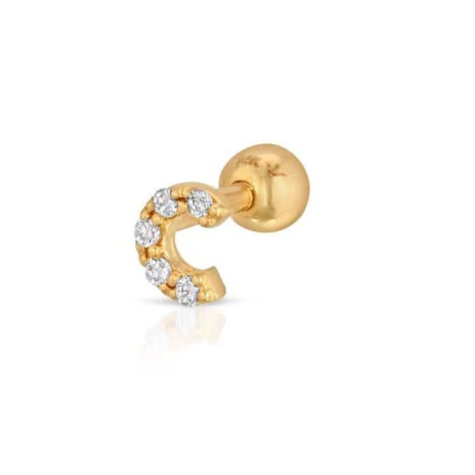 Curated Los Angeles EARRINGS Mini Initial Diamond Studs