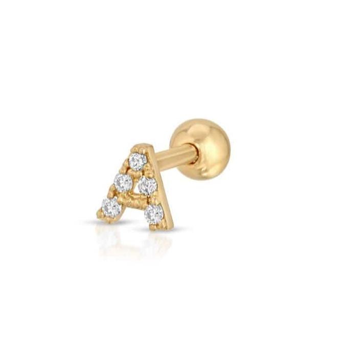 Curated Los Angeles EARRINGS Mini Initial Diamond Studs