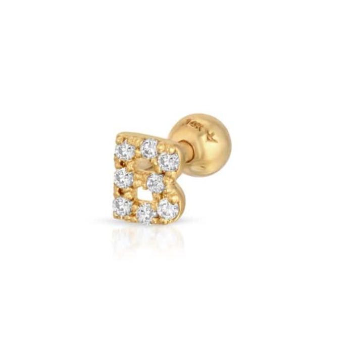 Curated Los Angeles EARRINGS Mini Initial Diamond Studs