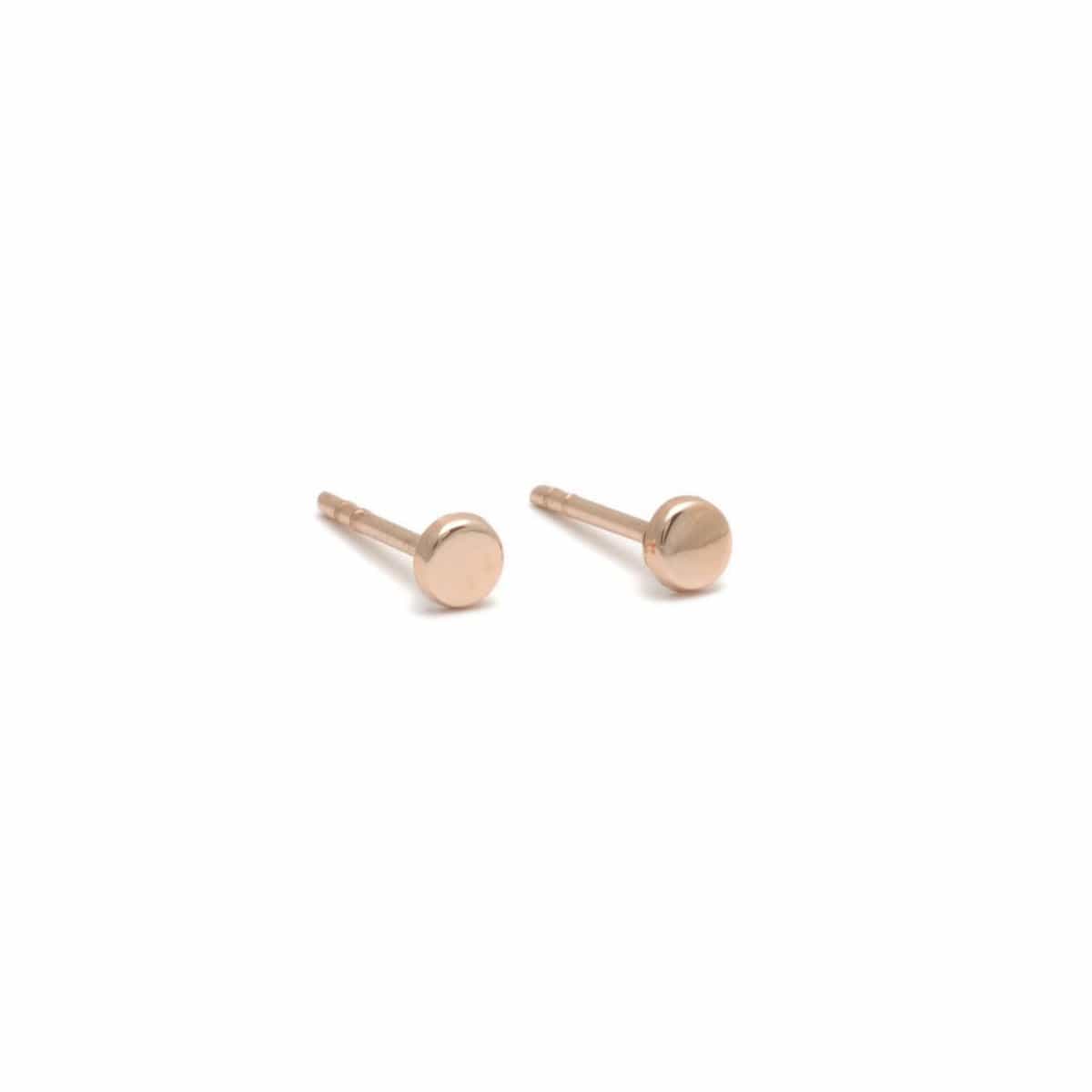 Curated Los Angeles EARRINGS Mini Rose Gold Circle Studs